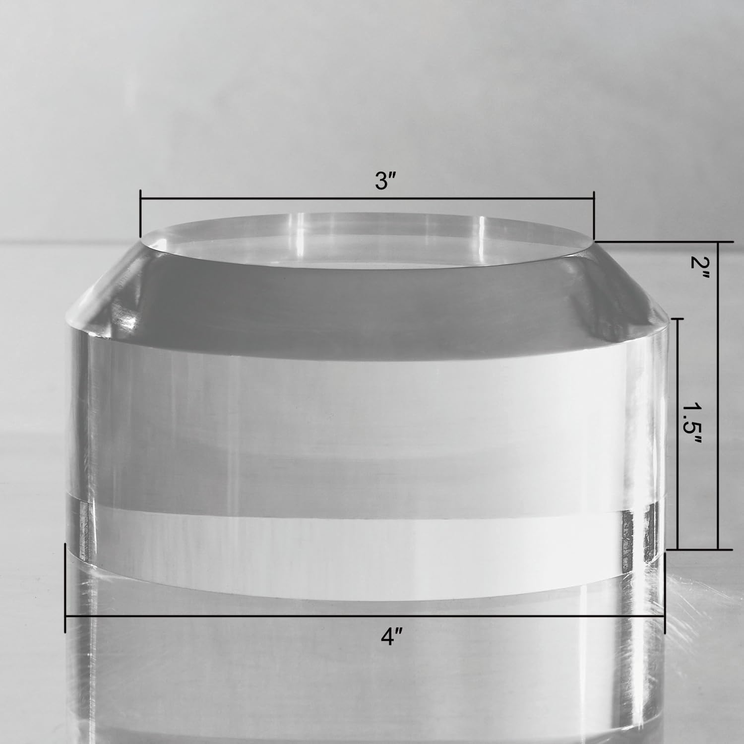 CiaoHER 2in Acrylic Display Block Clear Round Pedestal Stand