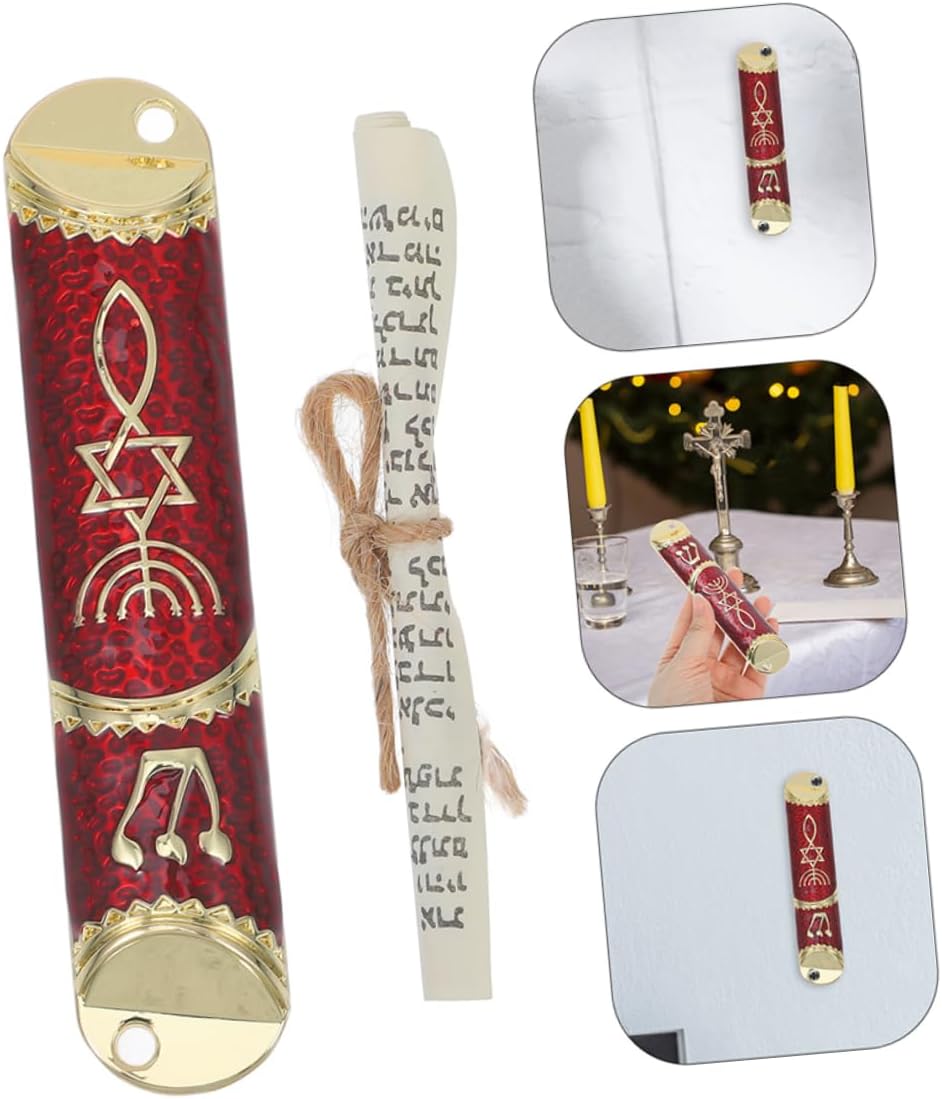 Cabilock 2 Sets Beautiful Metal Mezuzah Door Decor