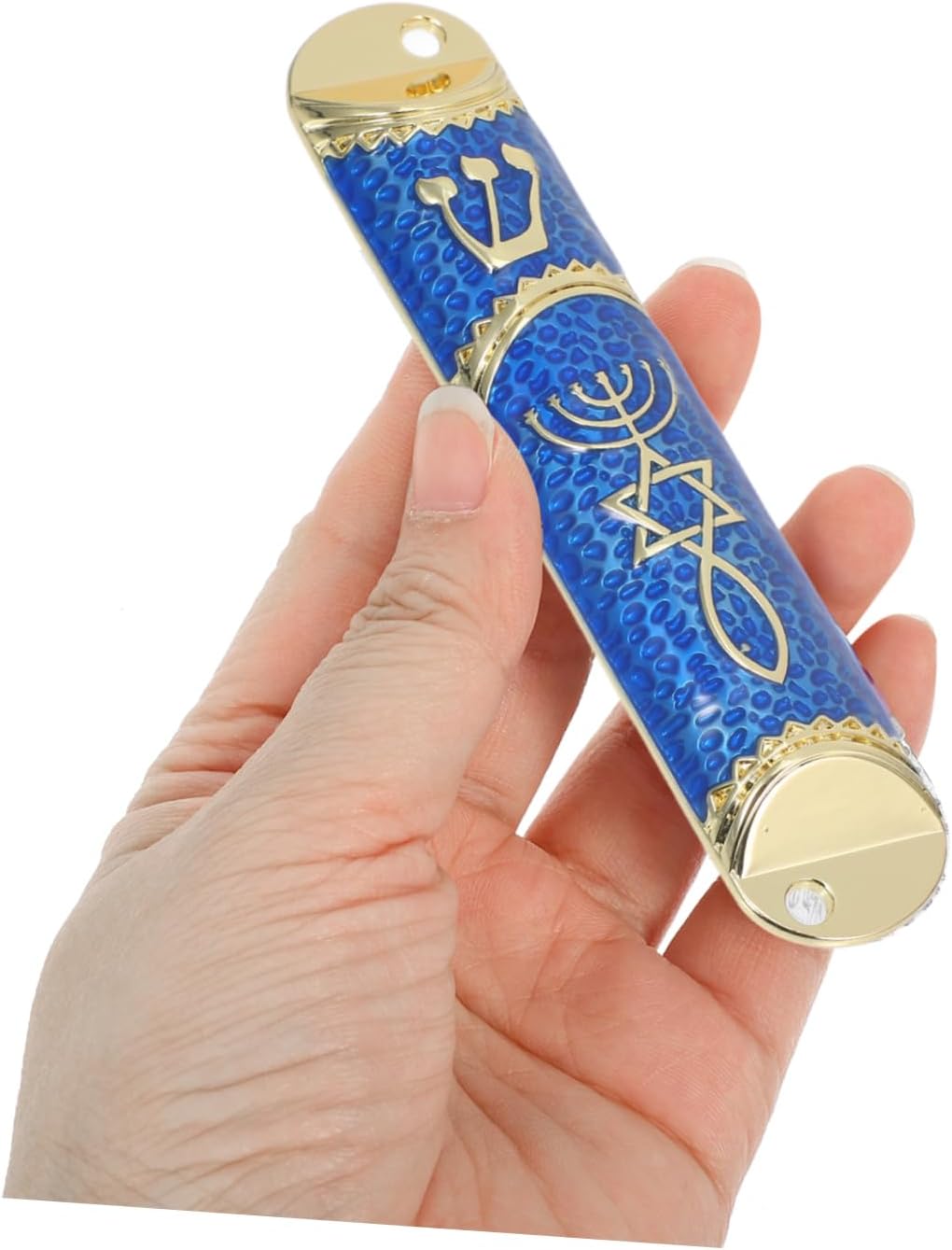 Amosfun Metal Mezuzah with Scroll Set Classic Jewish Door Blessing Decor