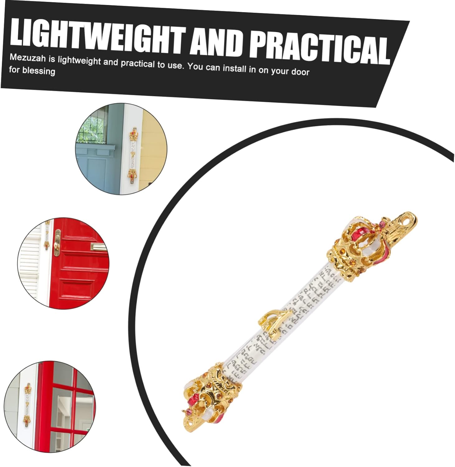 HOOTNEE Metal Mezuzah Scroll for Door Religious Decorative Judaica