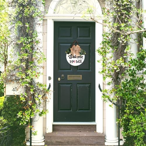 Welcome Sign for Front Door Wreath Decorations All Seasons