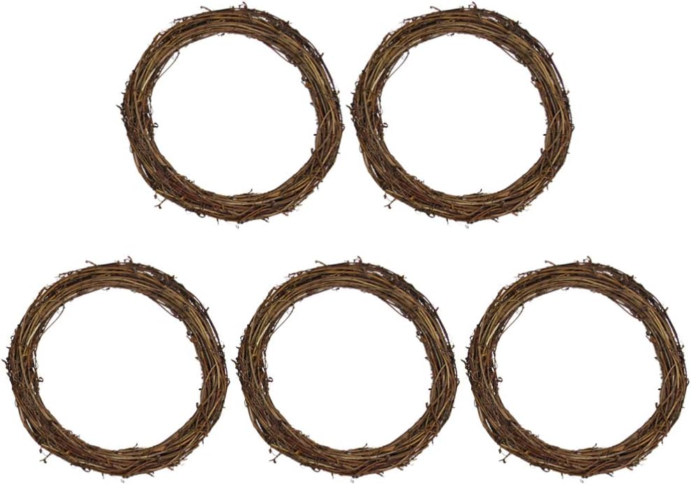 15 inch Rattan Wreath Set 10 pcs Dried Vine Door Hanger Home Decor