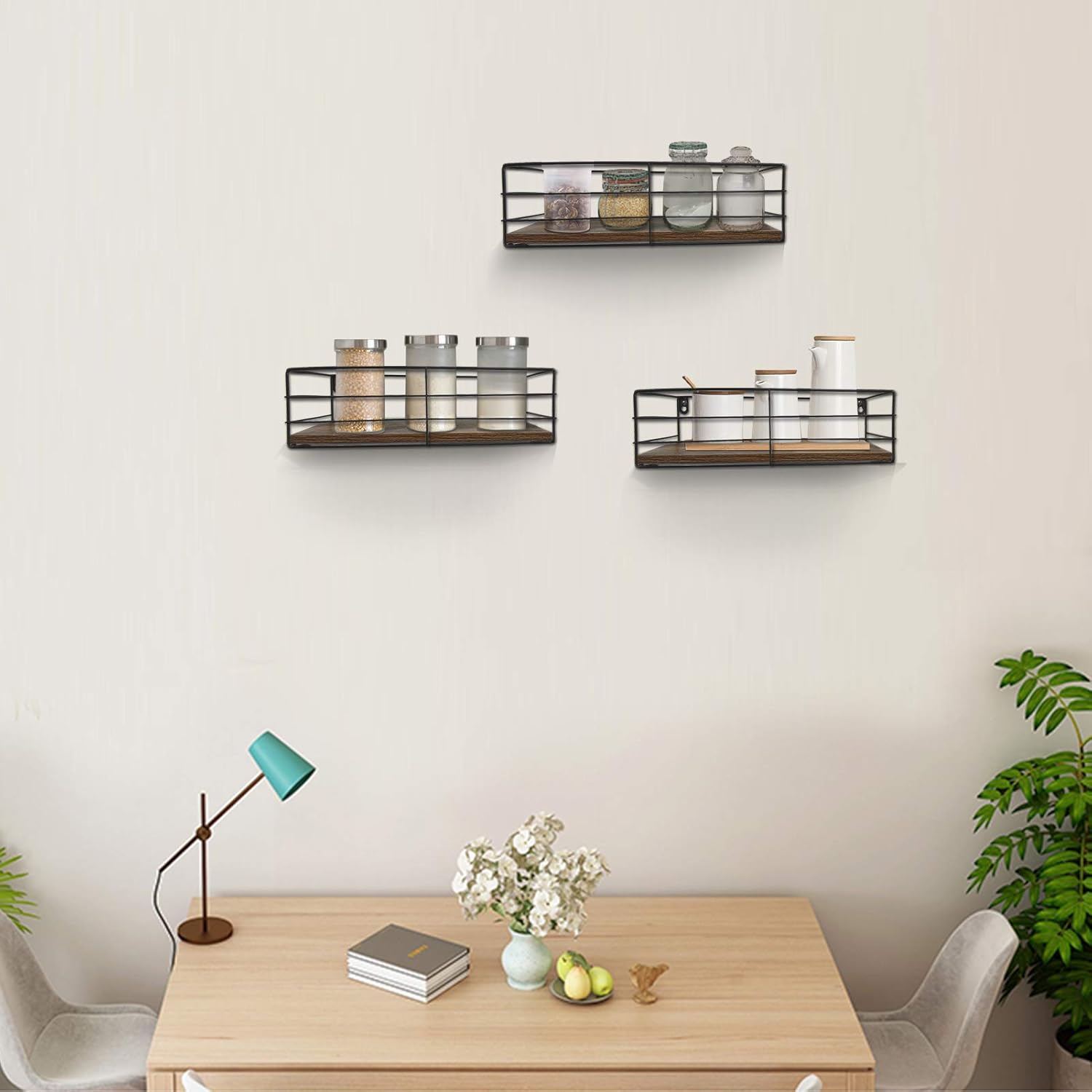 CRUGLA Floating Shelves Wall Mounted Set of 3
