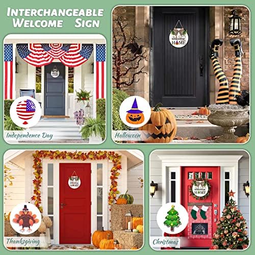 Interchangeable Seasonal Welcome Wreath for Front Door
