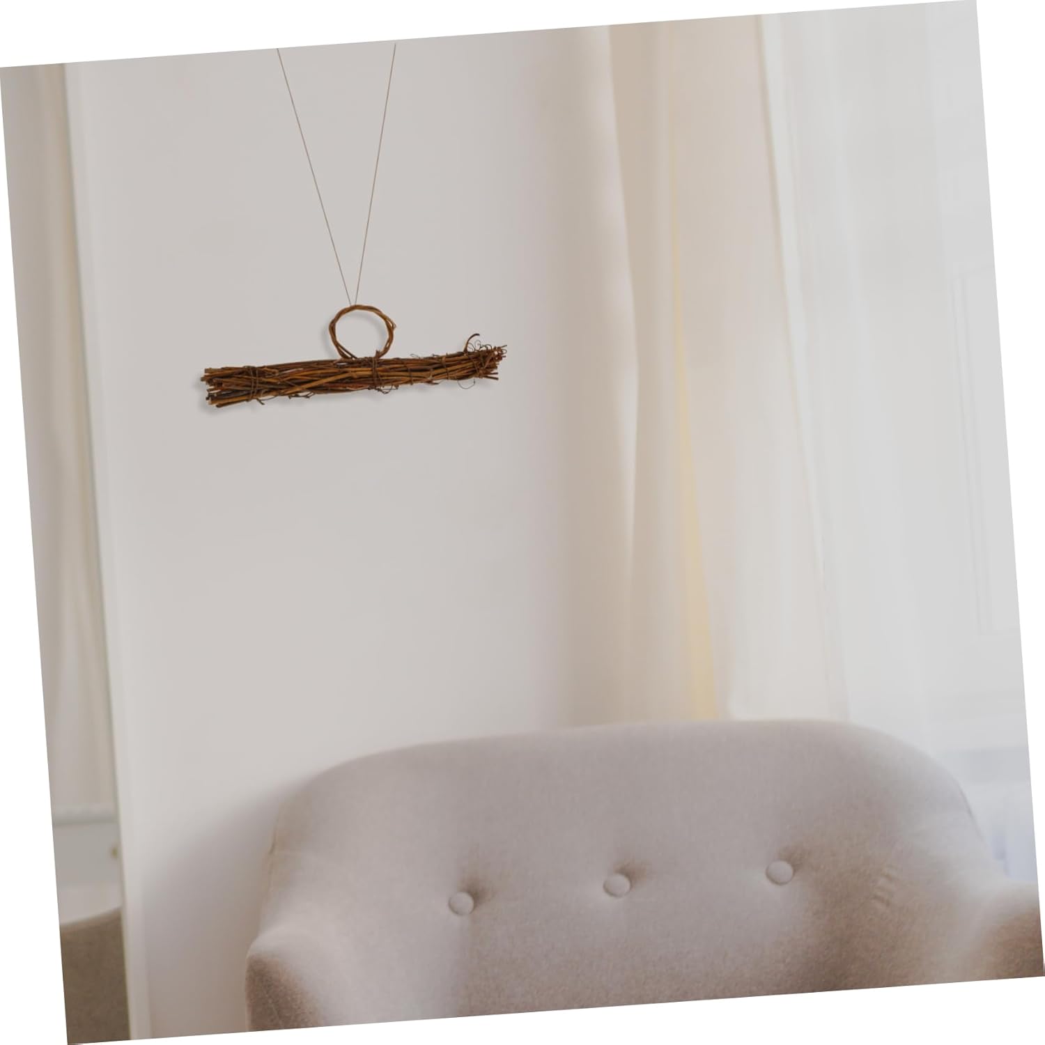 Light Brown Rattan Garland Vine Wreath Frame