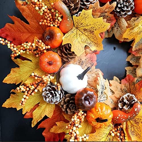 20 Inch Fall Door Wreath Hanger with Maple Leaves