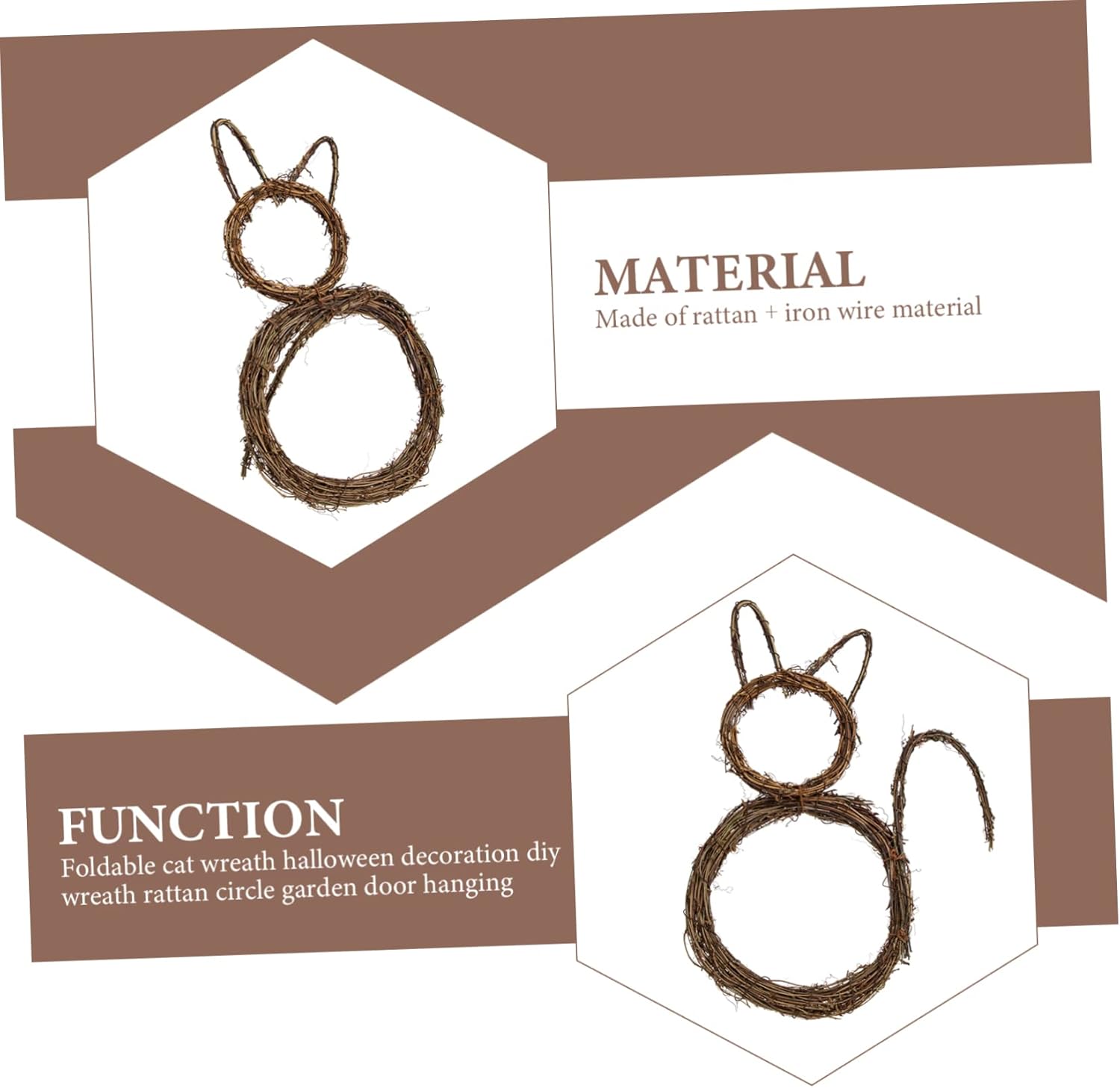 Cat Wreath Small DIY Hanging Garland for Home and Holiday Decor