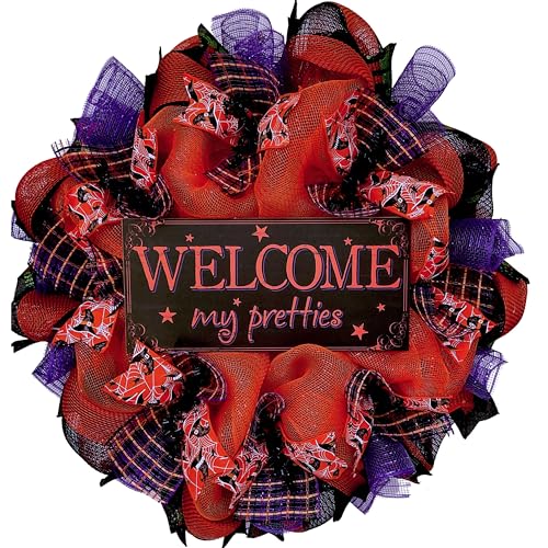 Welcome My Pretties Halloween Witch Wreath