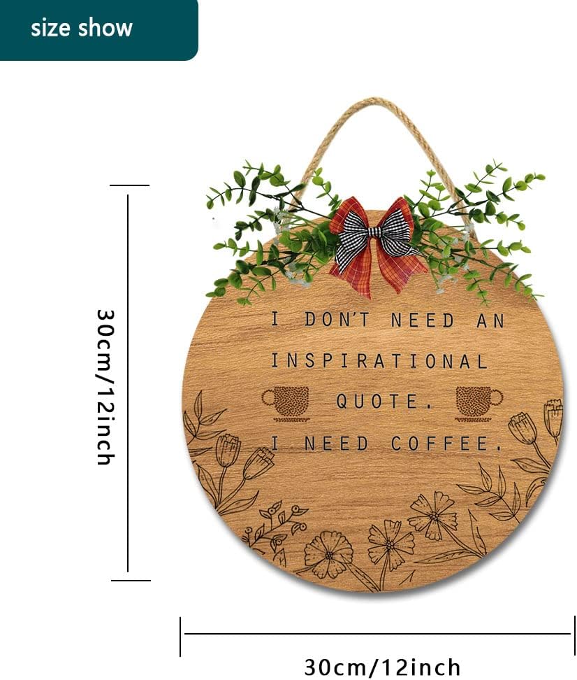 Imahoocool Coffee Christmas Wreath Front Door Decor