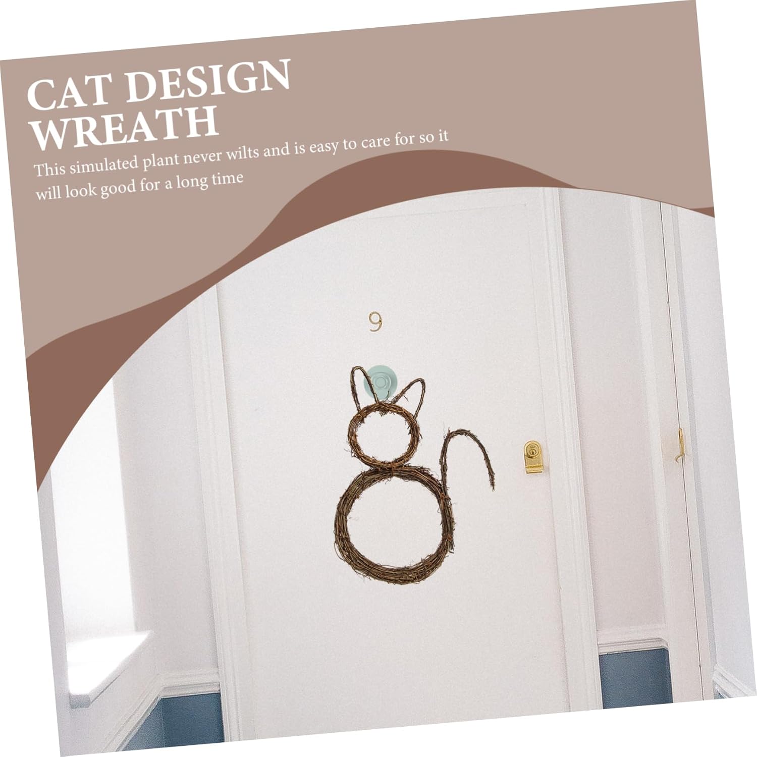 Cat Shape DIY Rattan Wreath for Halloween Decor
