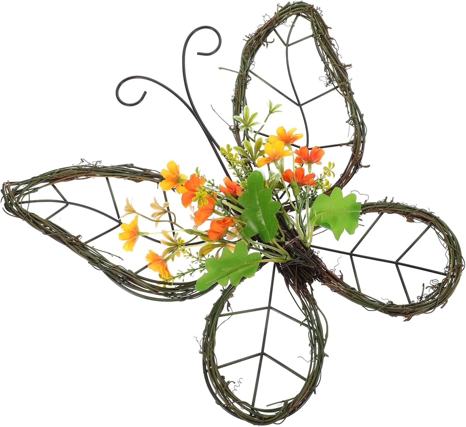 Butterfly Shaped Floral Wreath Spring Door Hanging Decoration