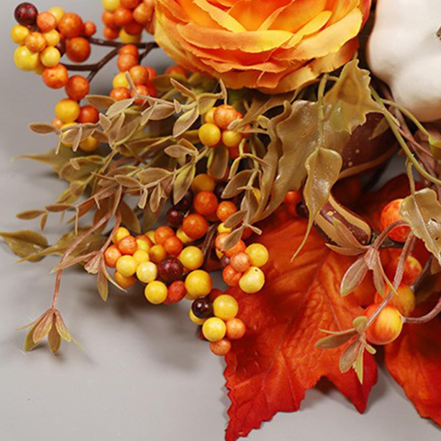 Thanksgiving Door Wreath with Peony and Pumpkin