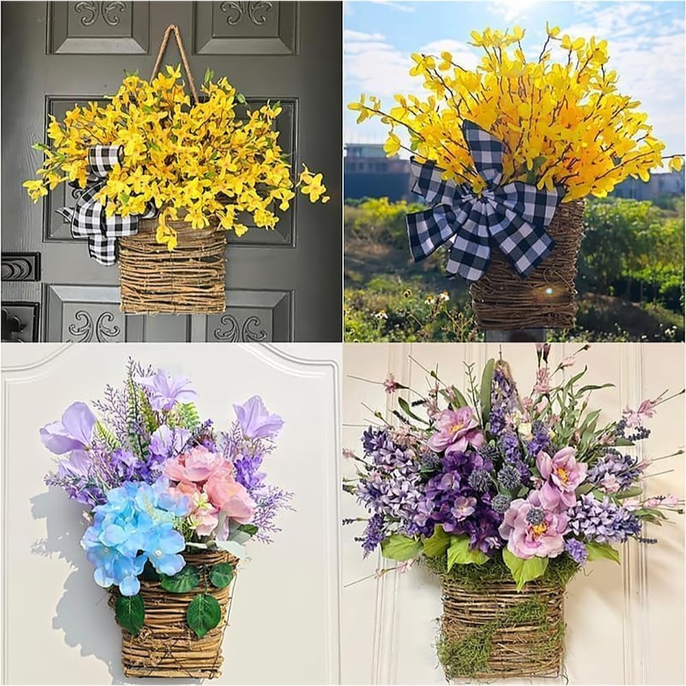 Hydrangea Door Hanging Basket Wreath Cream 2025 Spring Decor