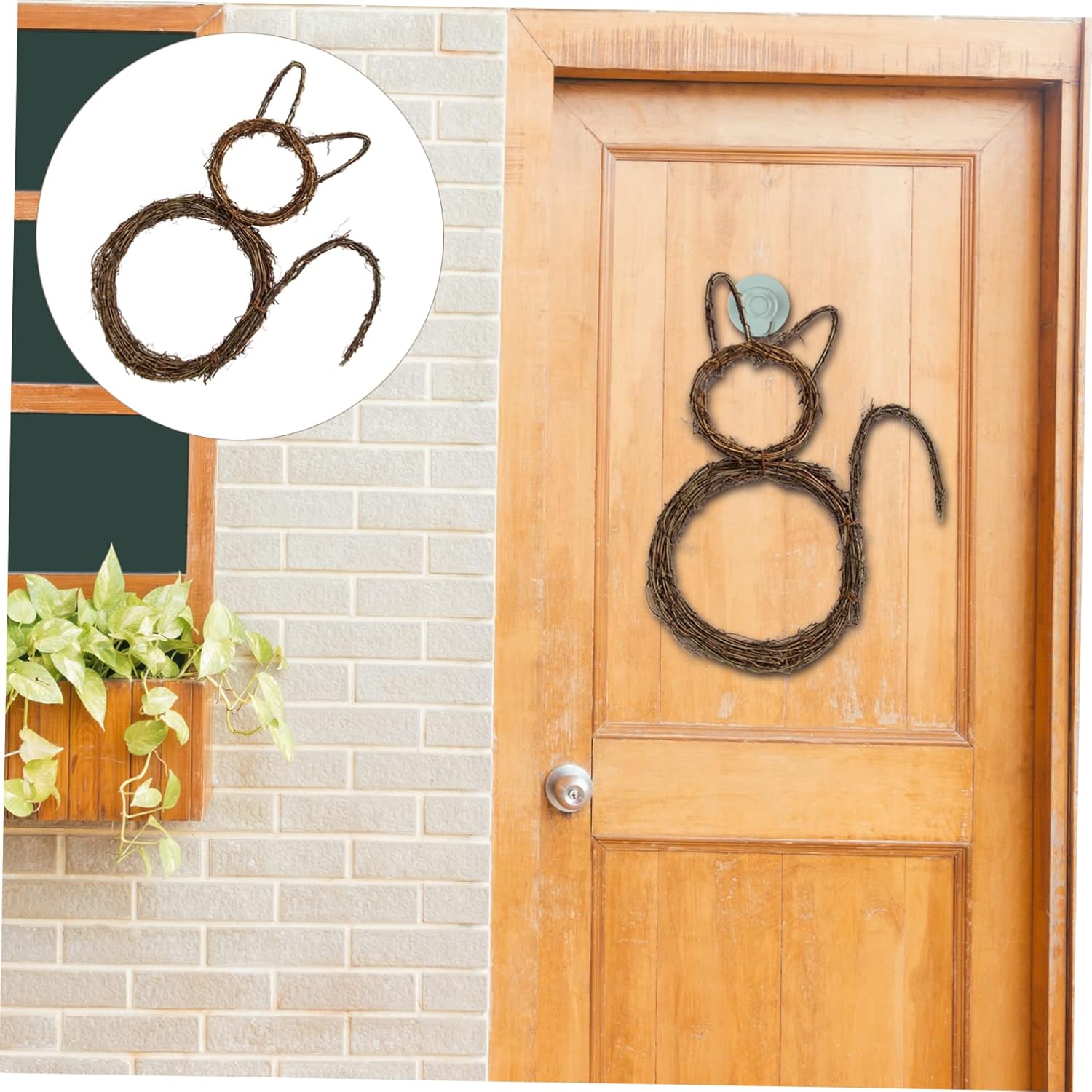 VOSAREA Cat Halloween Wreath Door Pendant DIY Decor