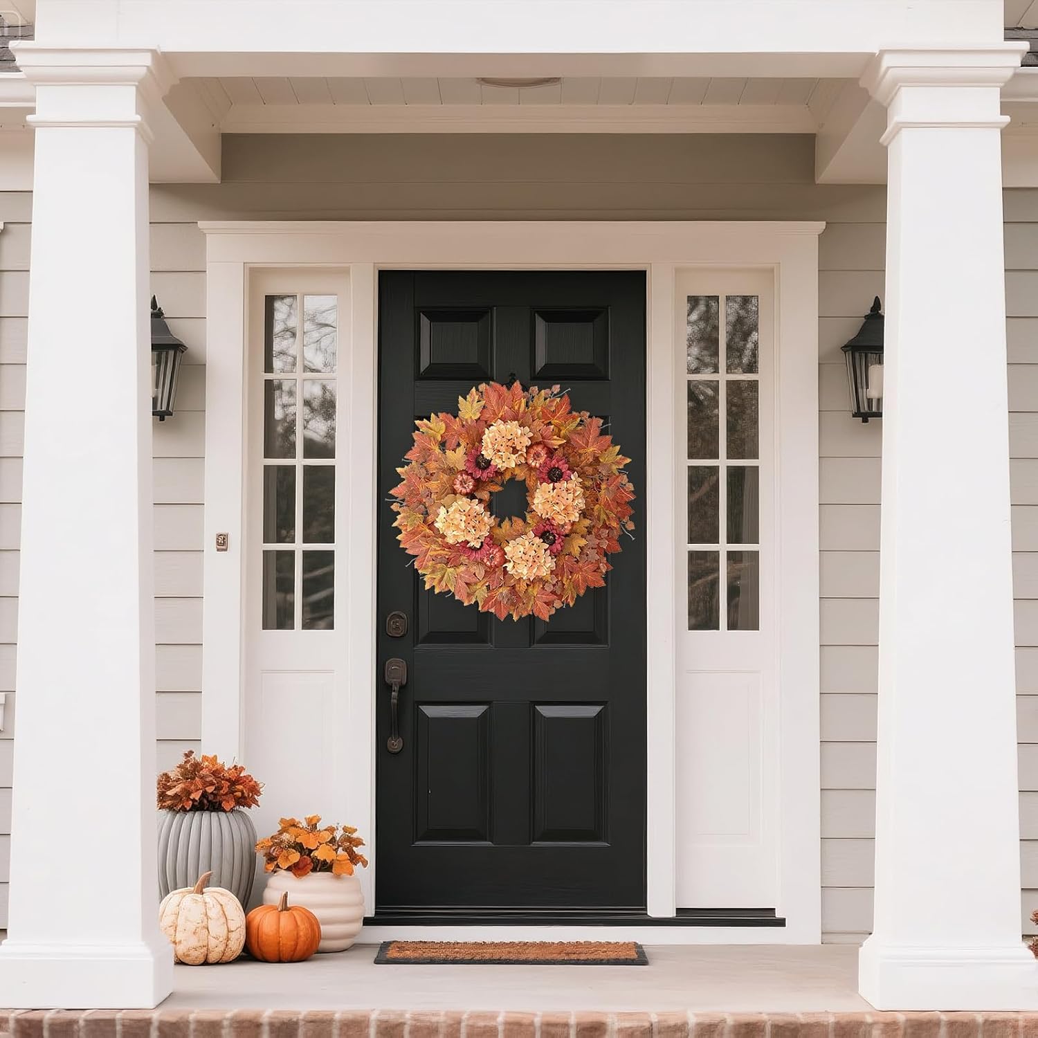 28 Inch Large Fall Wreath for Front Door Porch Window