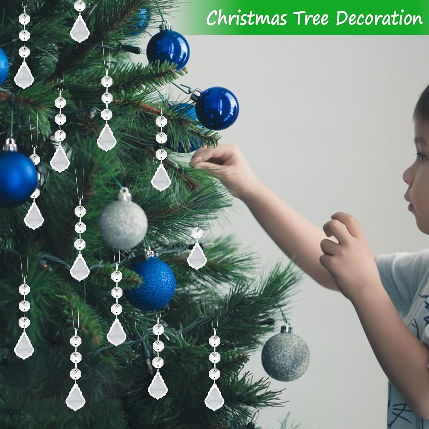 Crystal Christmas Ornaments - 30 Pcs Hanging Angel Crystals for Tree Decorations