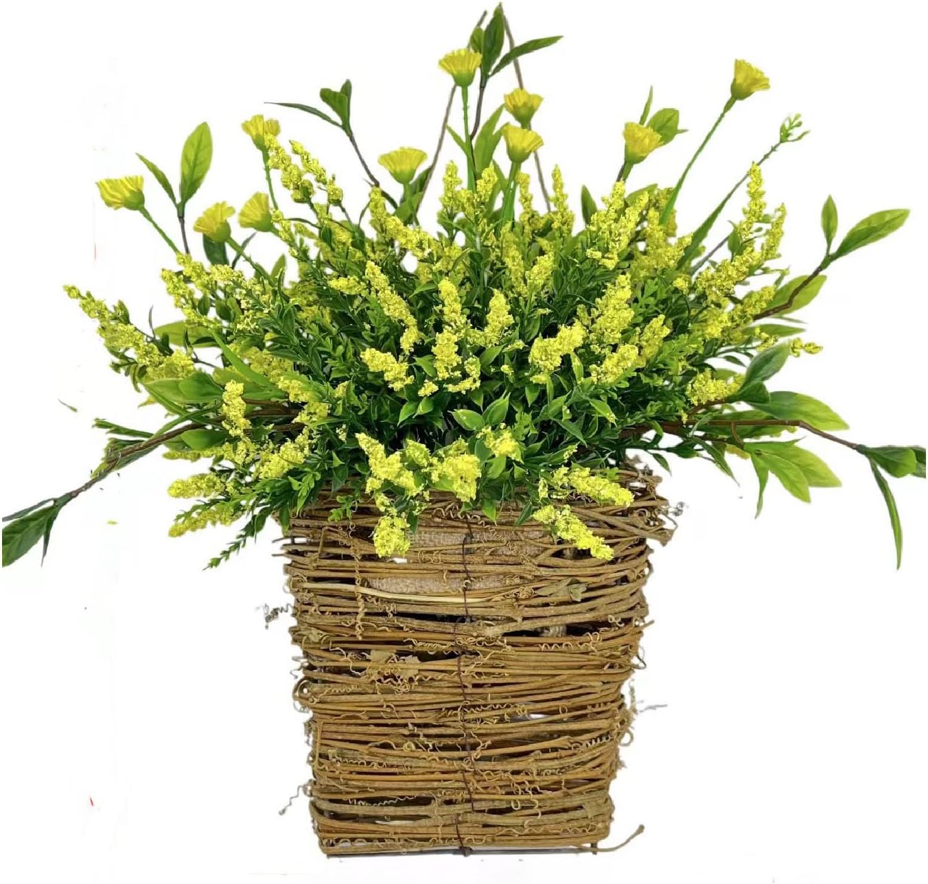 Cream Hydrangea Door Wreath Basket Hanger 1