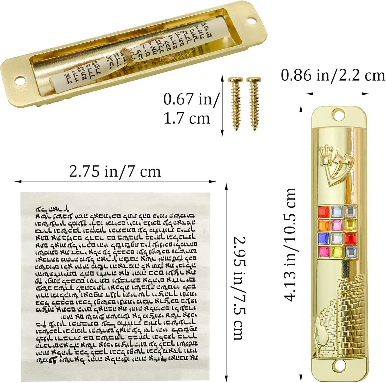 MrMrKura Gold Mezuzah Scroll Door Decor