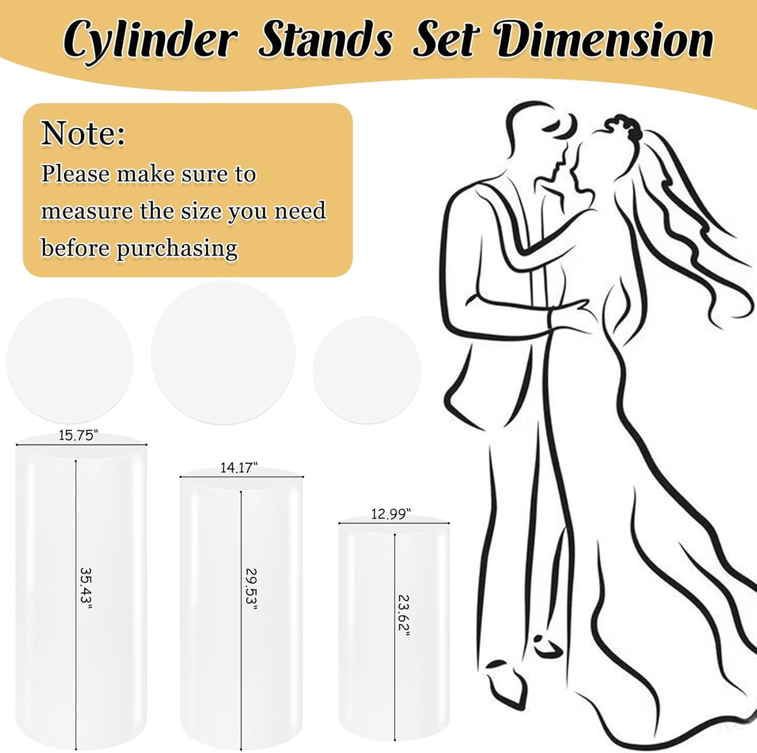3PCS Metal Cylinder Pedestal Stands for Party Display