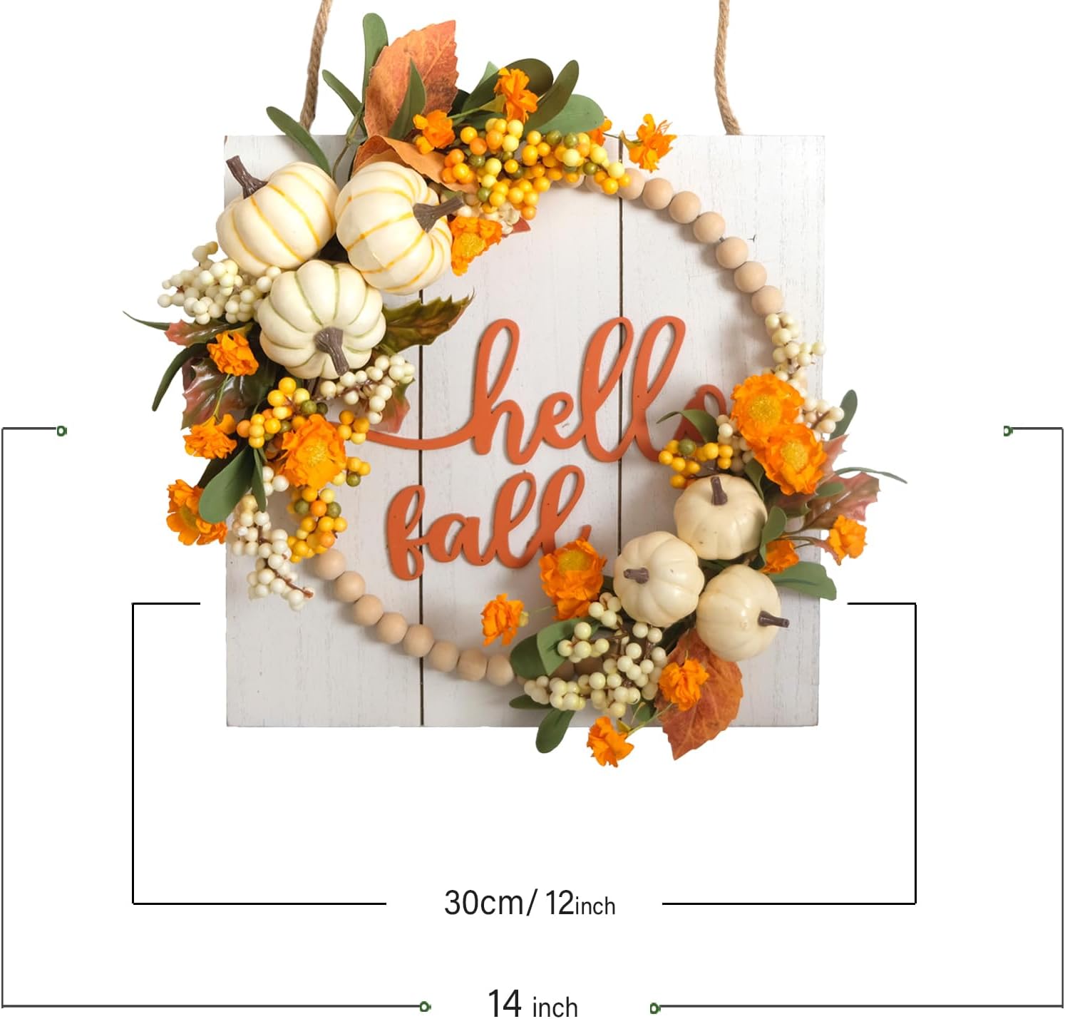 Idyllic Hello Fall Wreath for Front Door