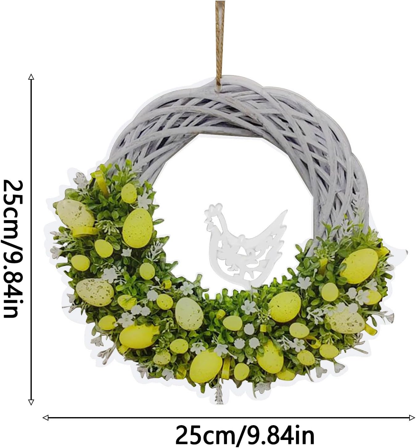Easter Lily Cross Bowknot Door Wreath Decor