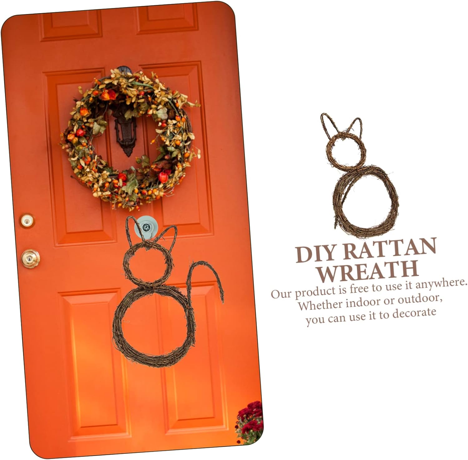 FAVOMOTO Small Cat Wreath Halloween Party Door Decoration
