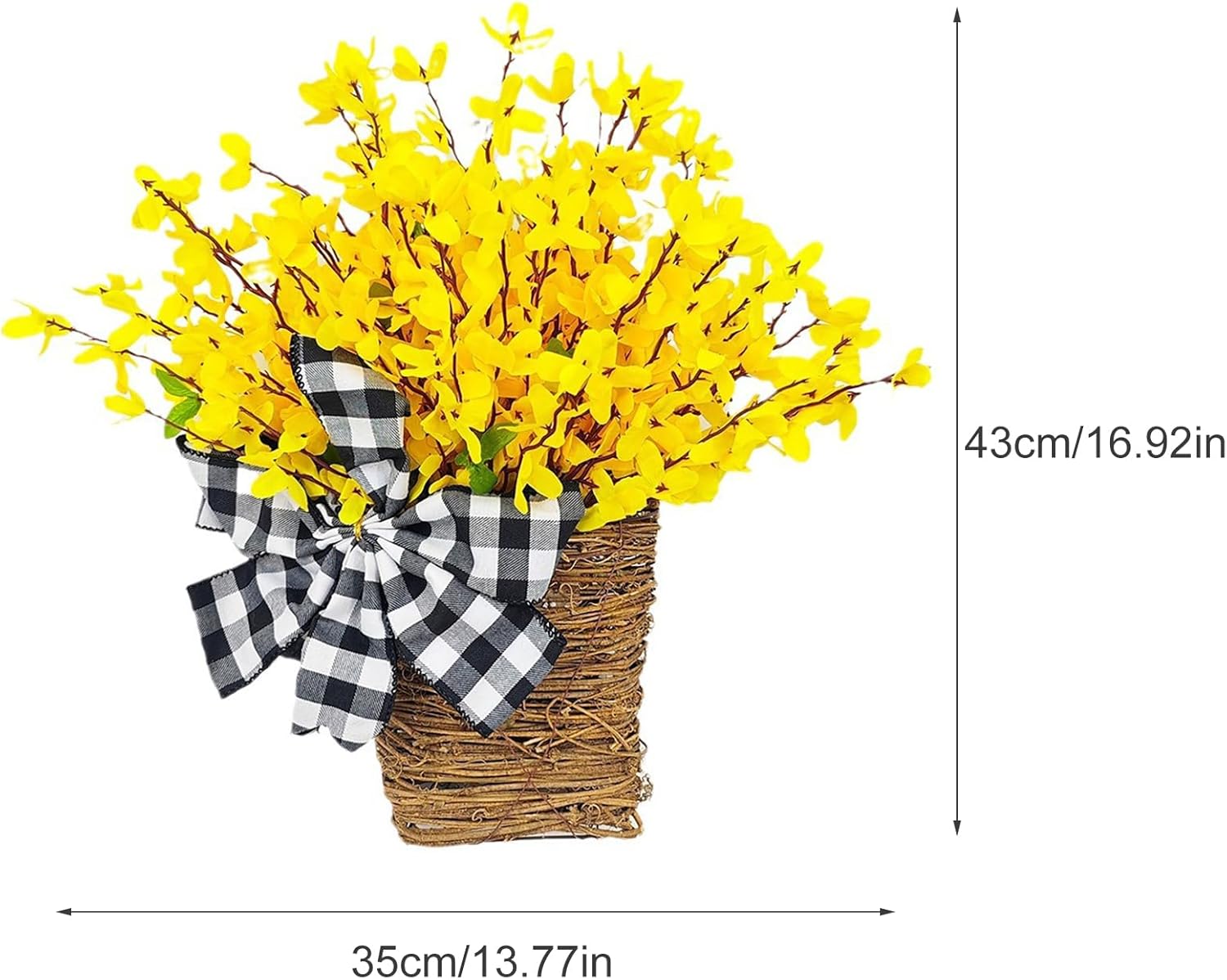 Artificial Spring Door Wreath with Rattan Frame