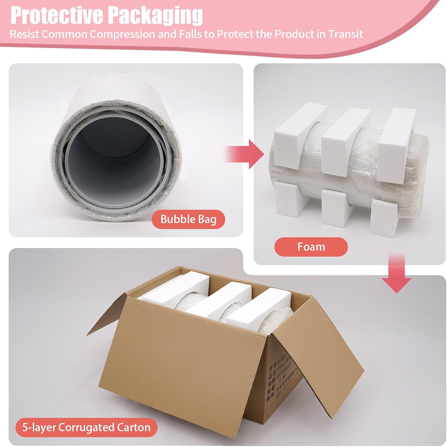 3 Pcs Round Cylinder Pedestal Stand for Wedding Party Display Decor White