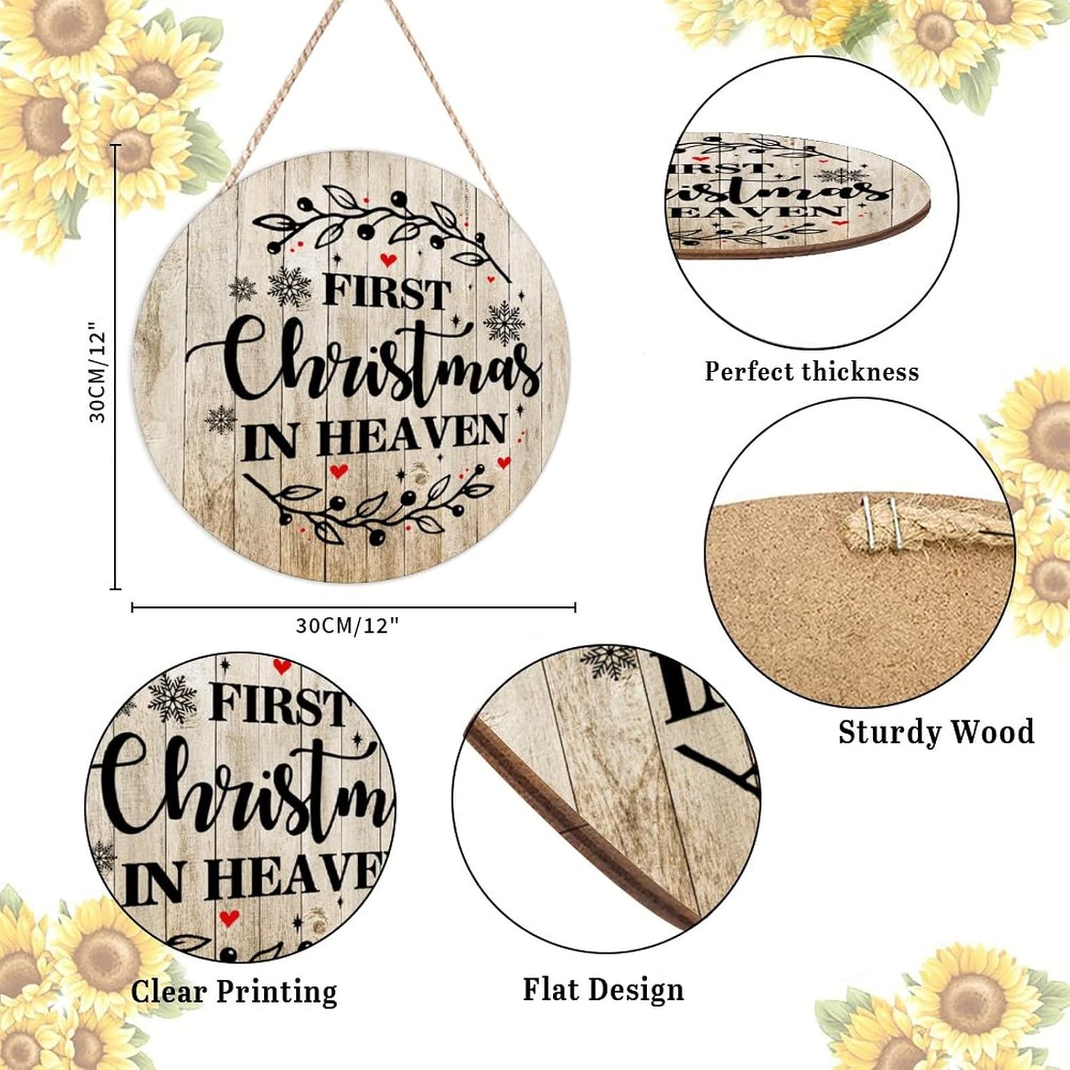 Farmhouse Door Hanger Funny Wood Sign Holiday Decor 12x12
