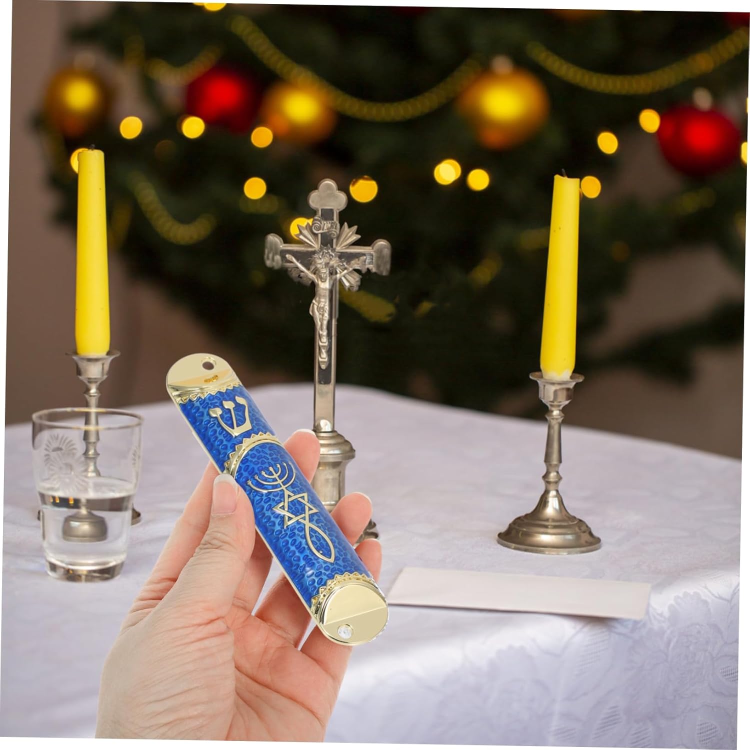 Classic Jewish Mezuzah Scroll Metal Door Frame Decor