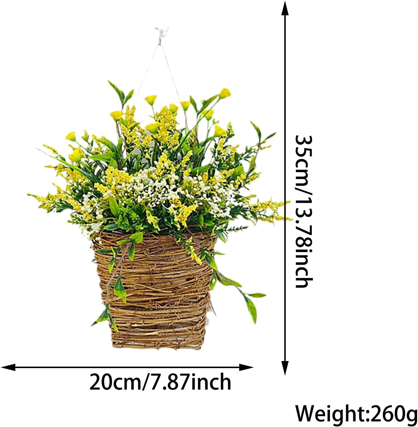 Lavender Artificial Flowers Wreath Blue Purple Door Hanging Basket
