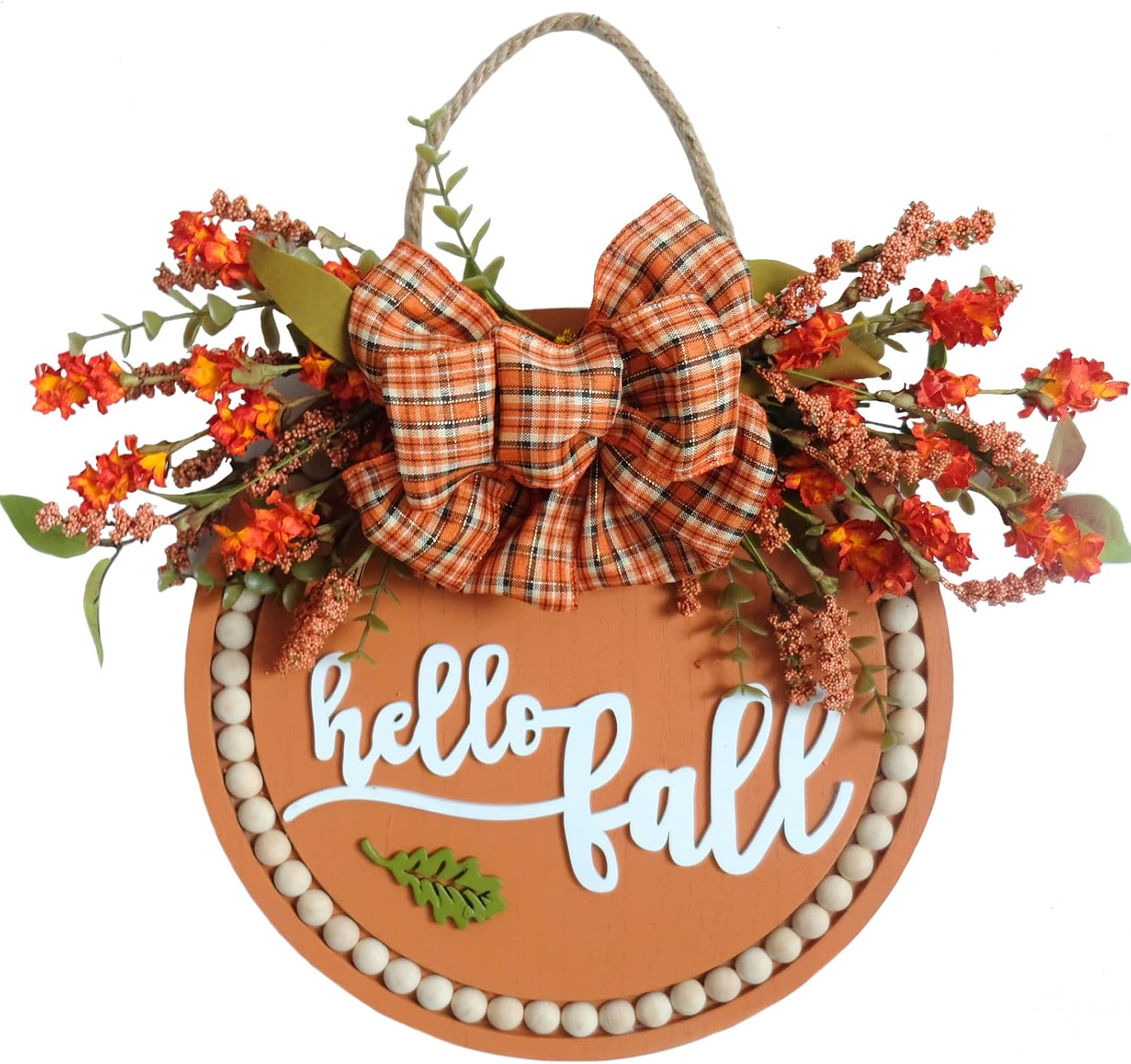 Idyllic 18 Inch Fall Wreath Welcome Sign for Front Door