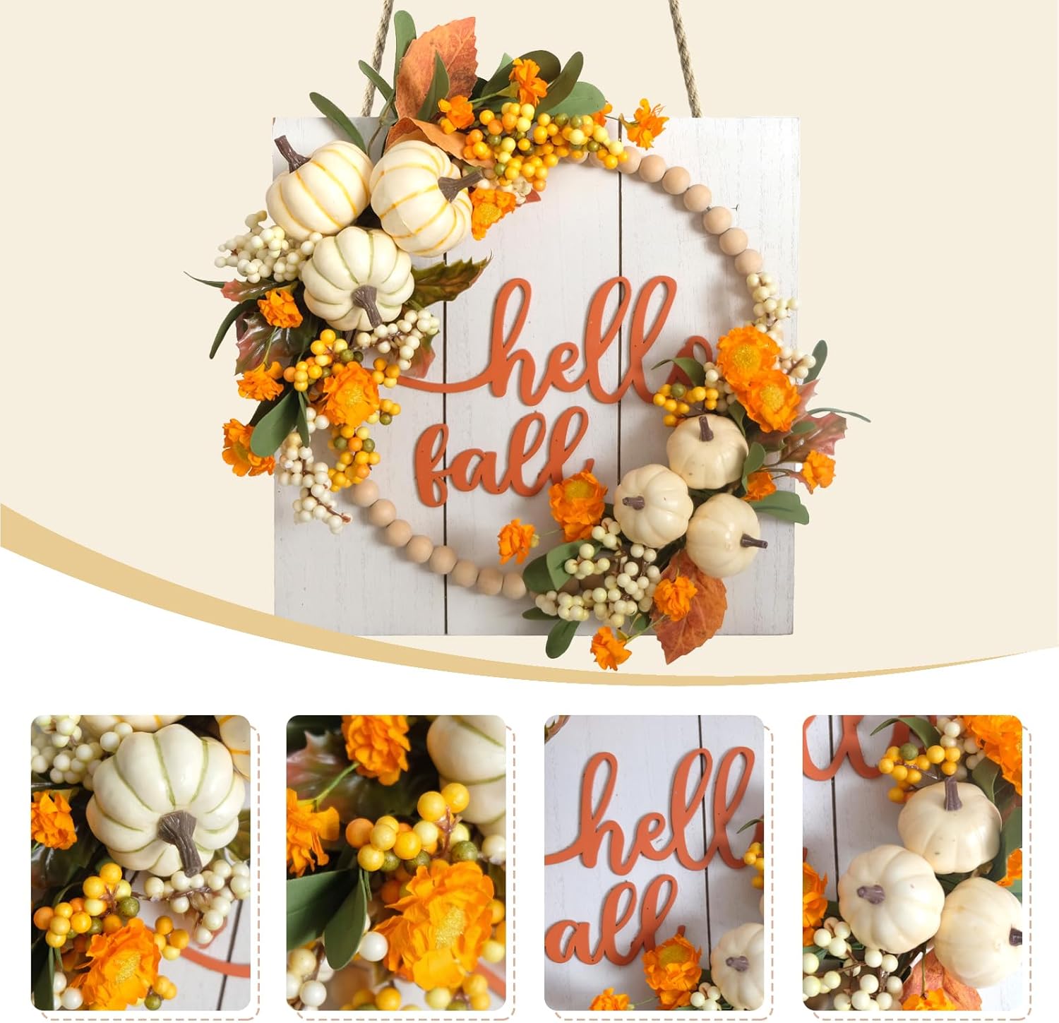 Idyllic Hello Fall Wreath for Front Door