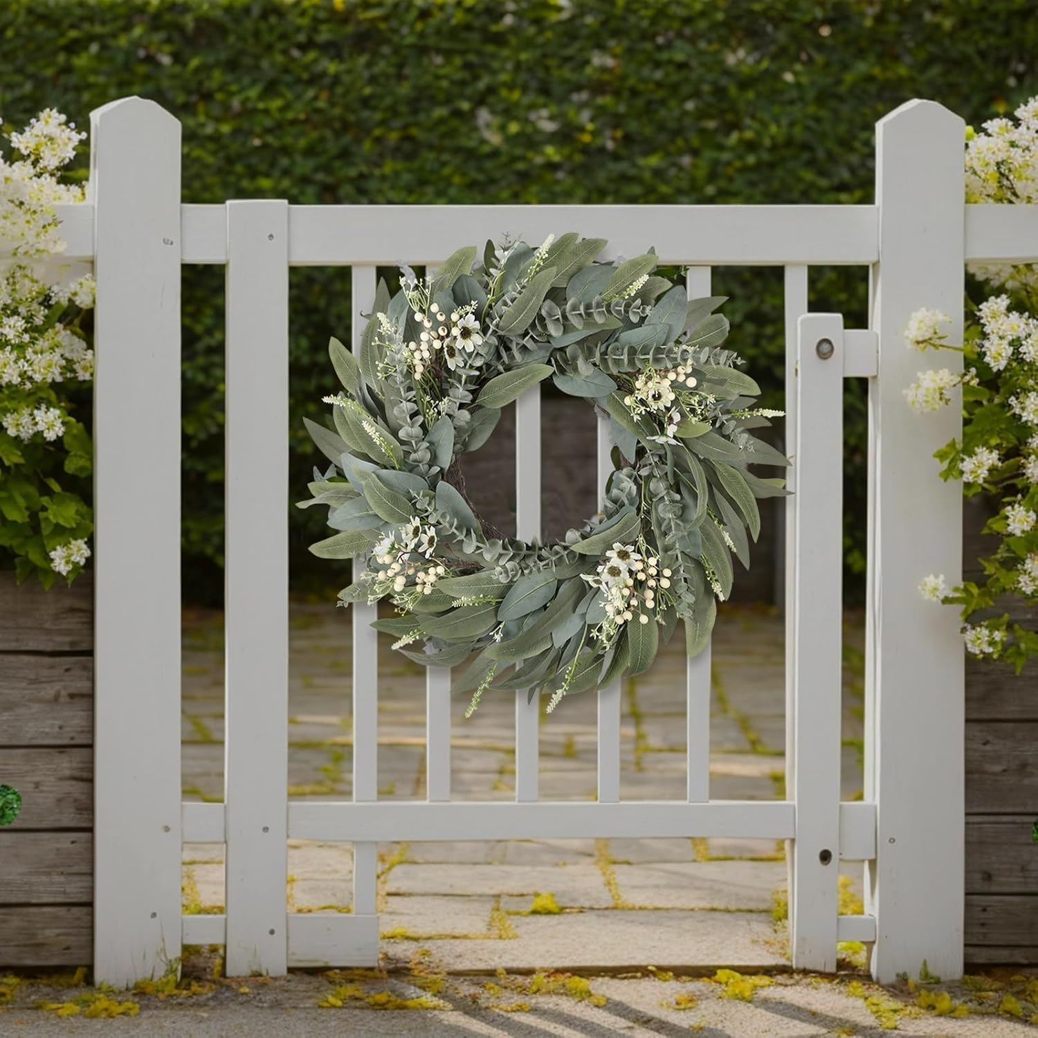 26 Inches Large Eucalyptus Spring Wreath for Front Door Decor