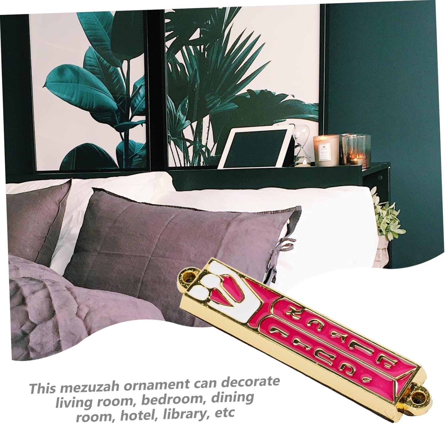 Retro Metal Mezuzah with Antique Design for Jewish Home Blessing
