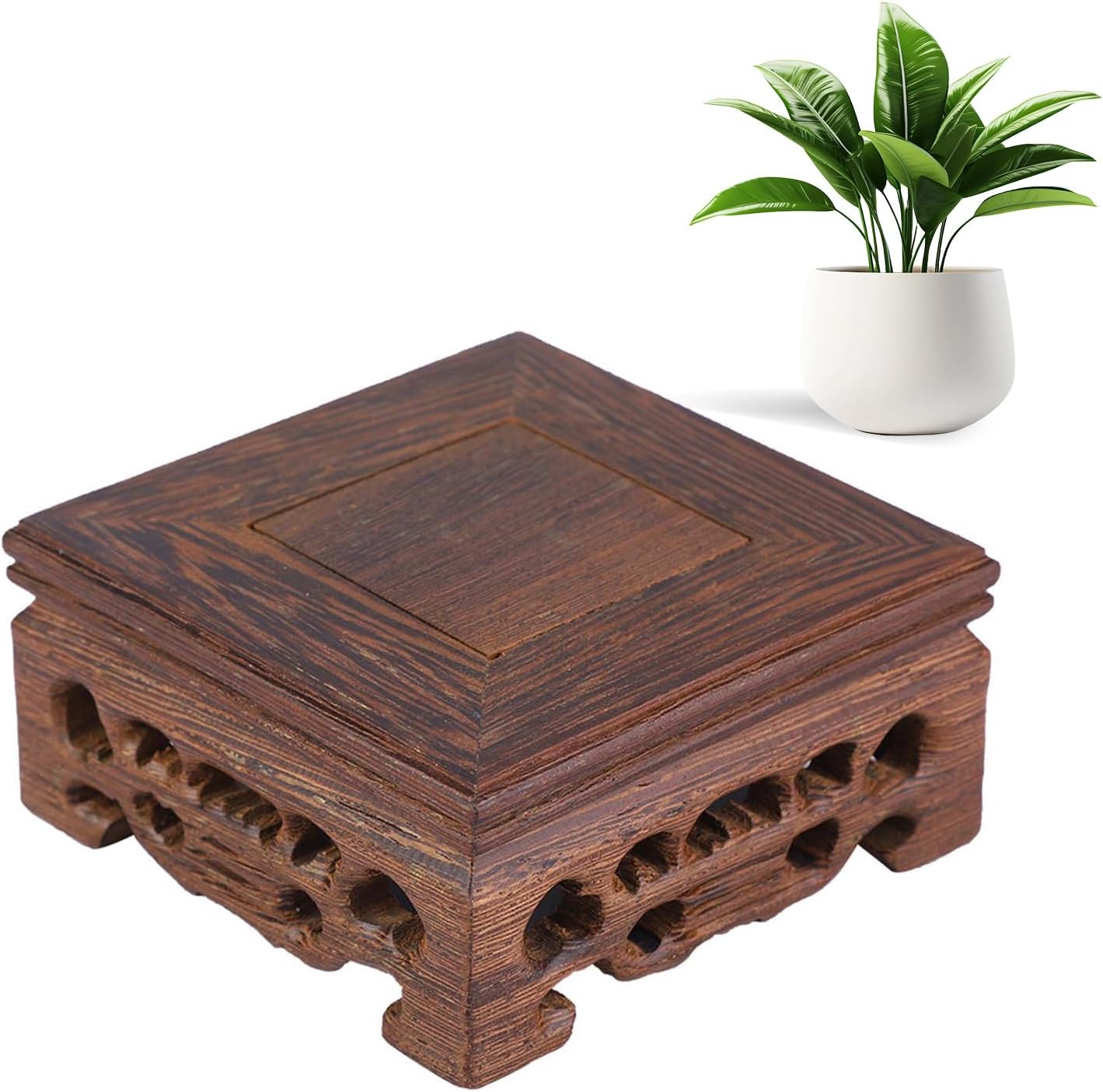 Hapivida Wood Display Stand for Teapot and Vase