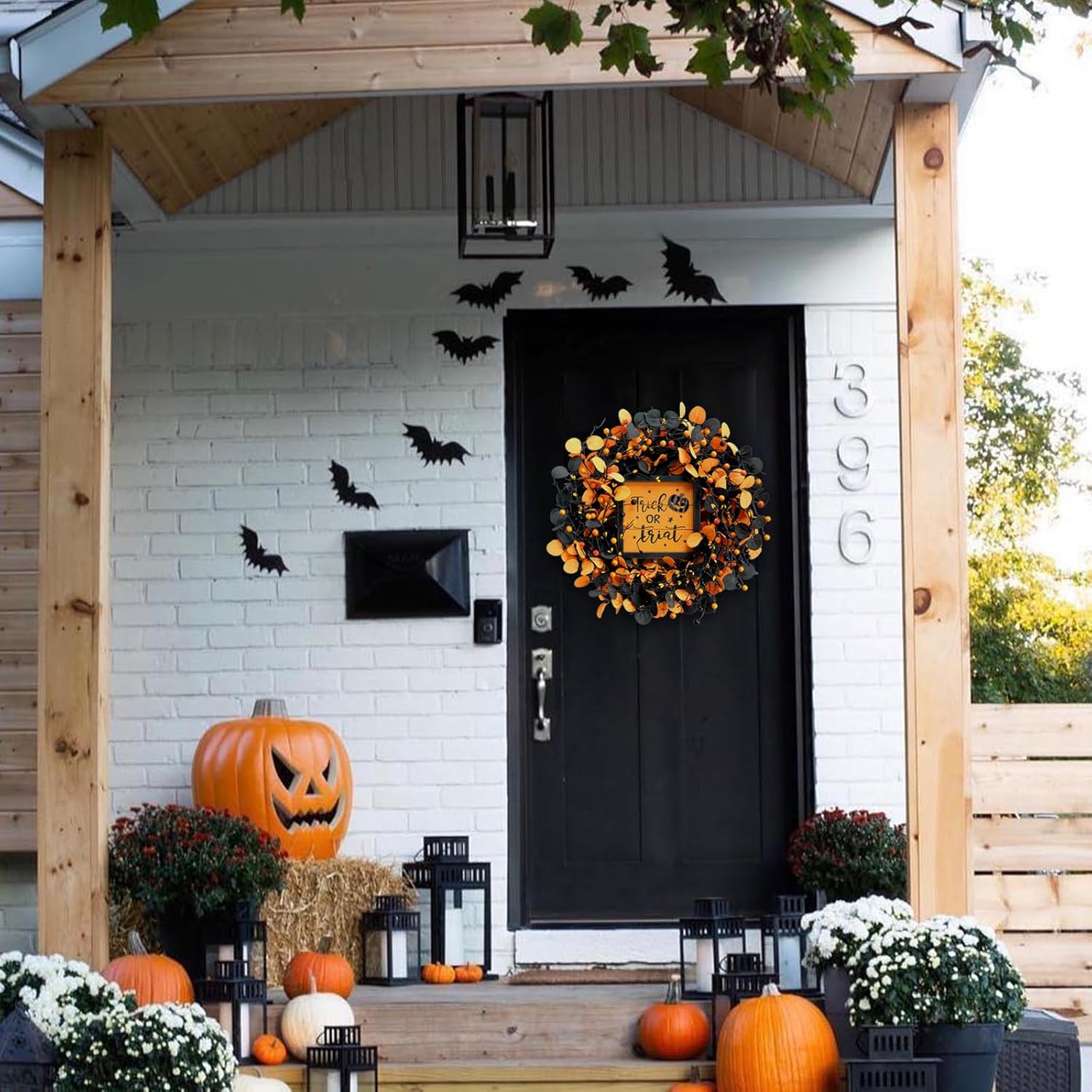 Cir Oases Halloween Wreath Front Door Decor
