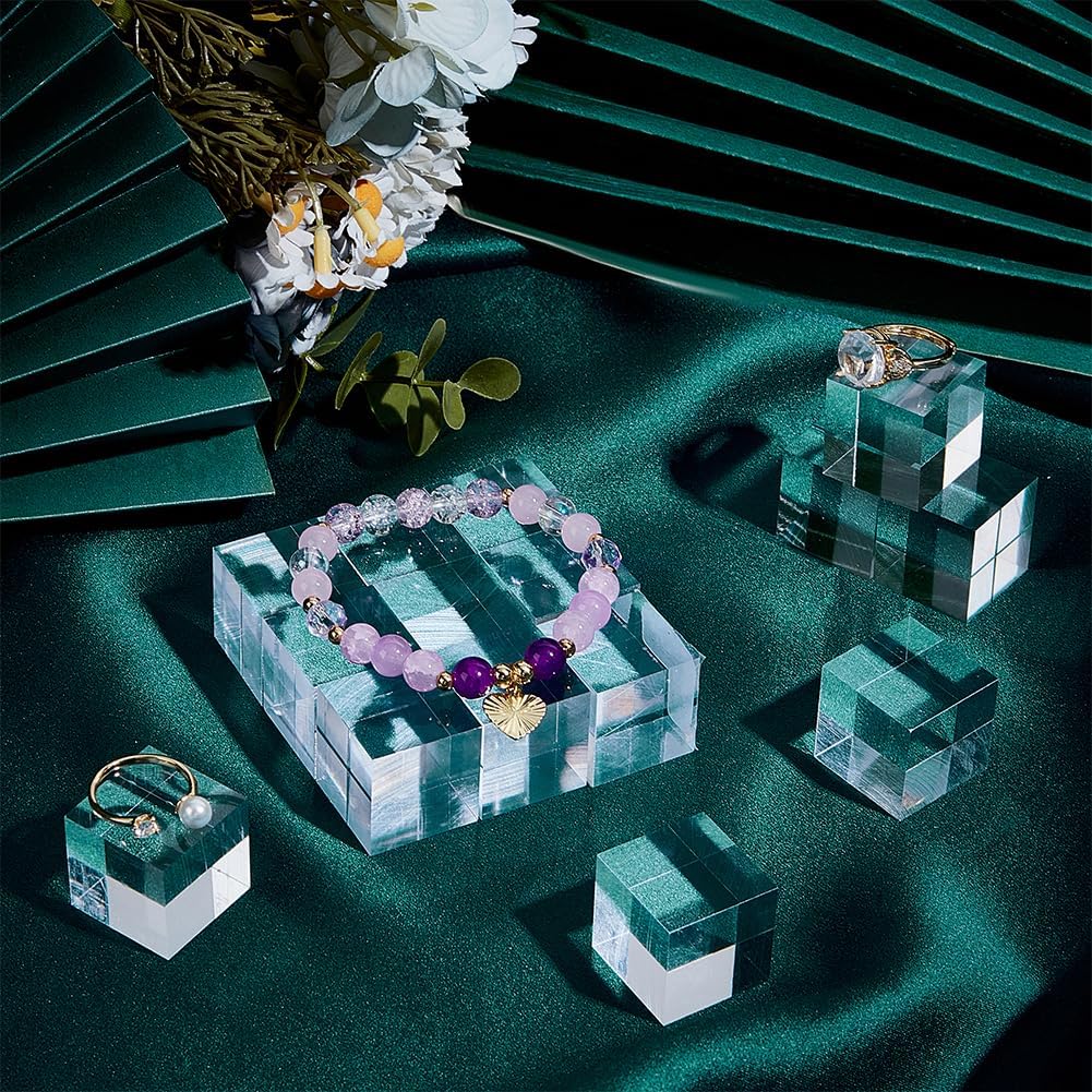 OLYCRAFT 20Pcs Clear Acrylic Display Pedestals
