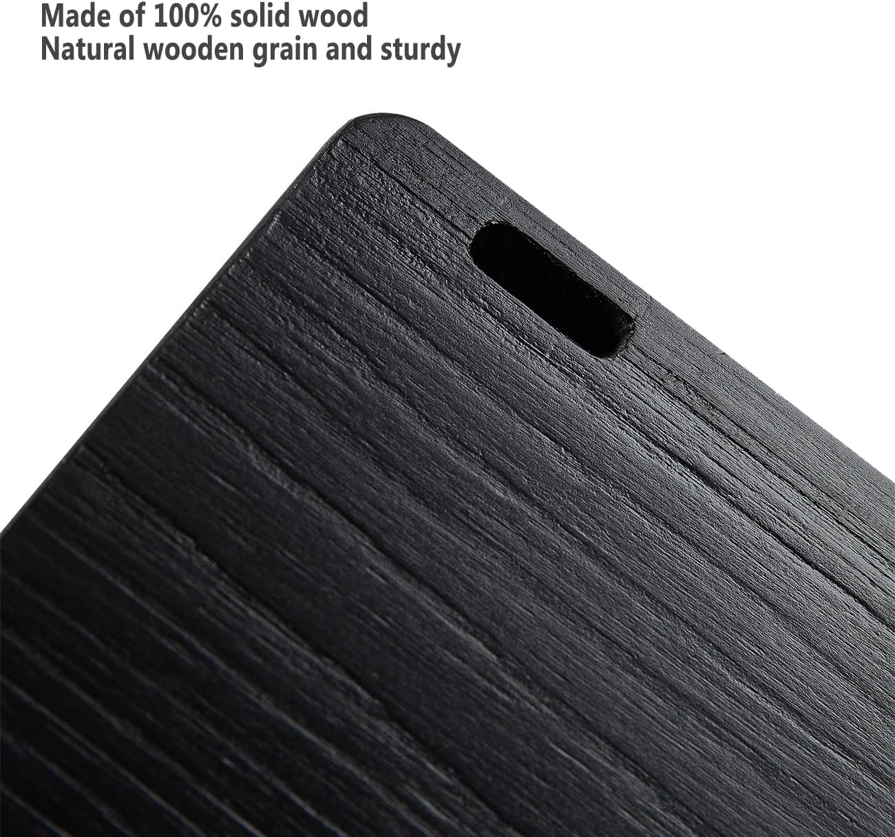 AZSKY Classic Black Wooden Floating Shelves Set of 3