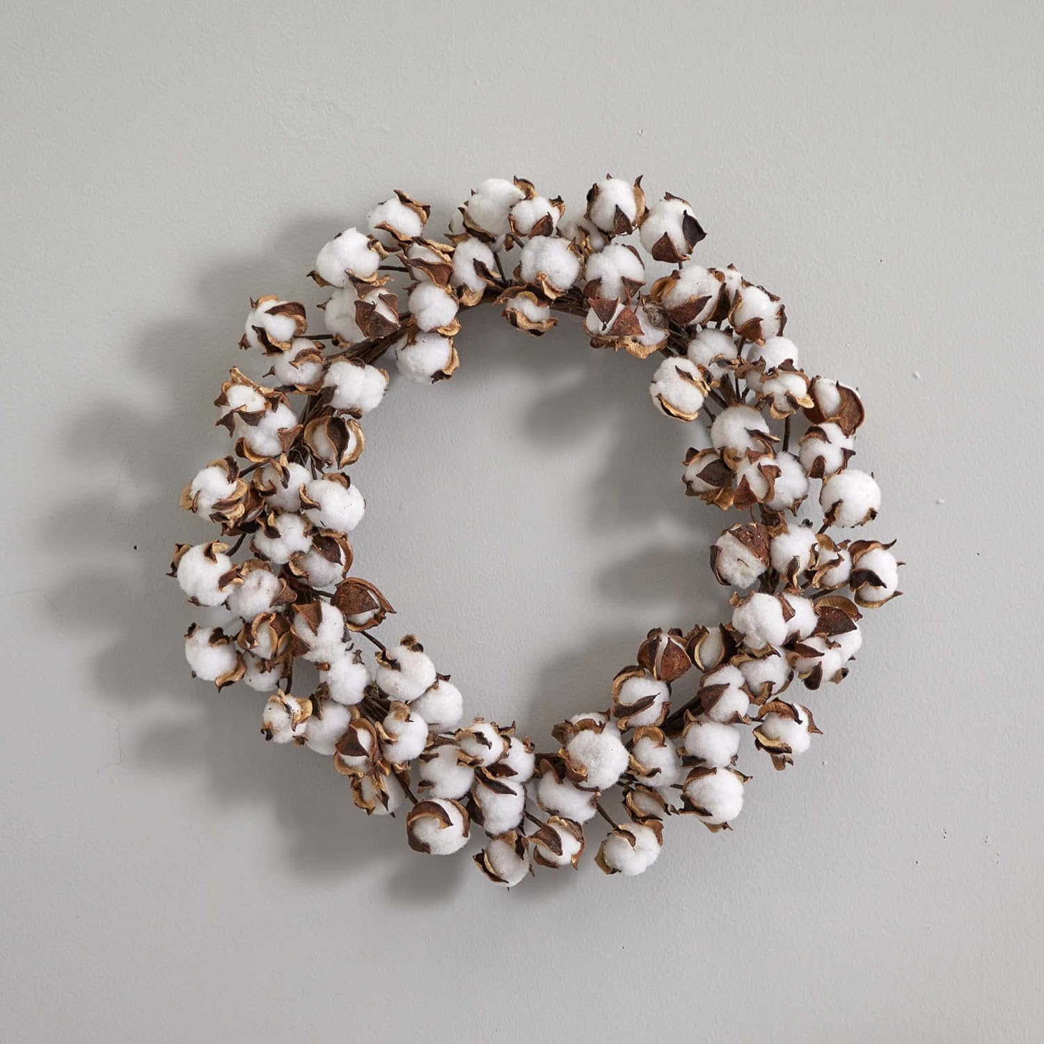 Nearly Natural 20in Cotton Ball Artificial Wreath