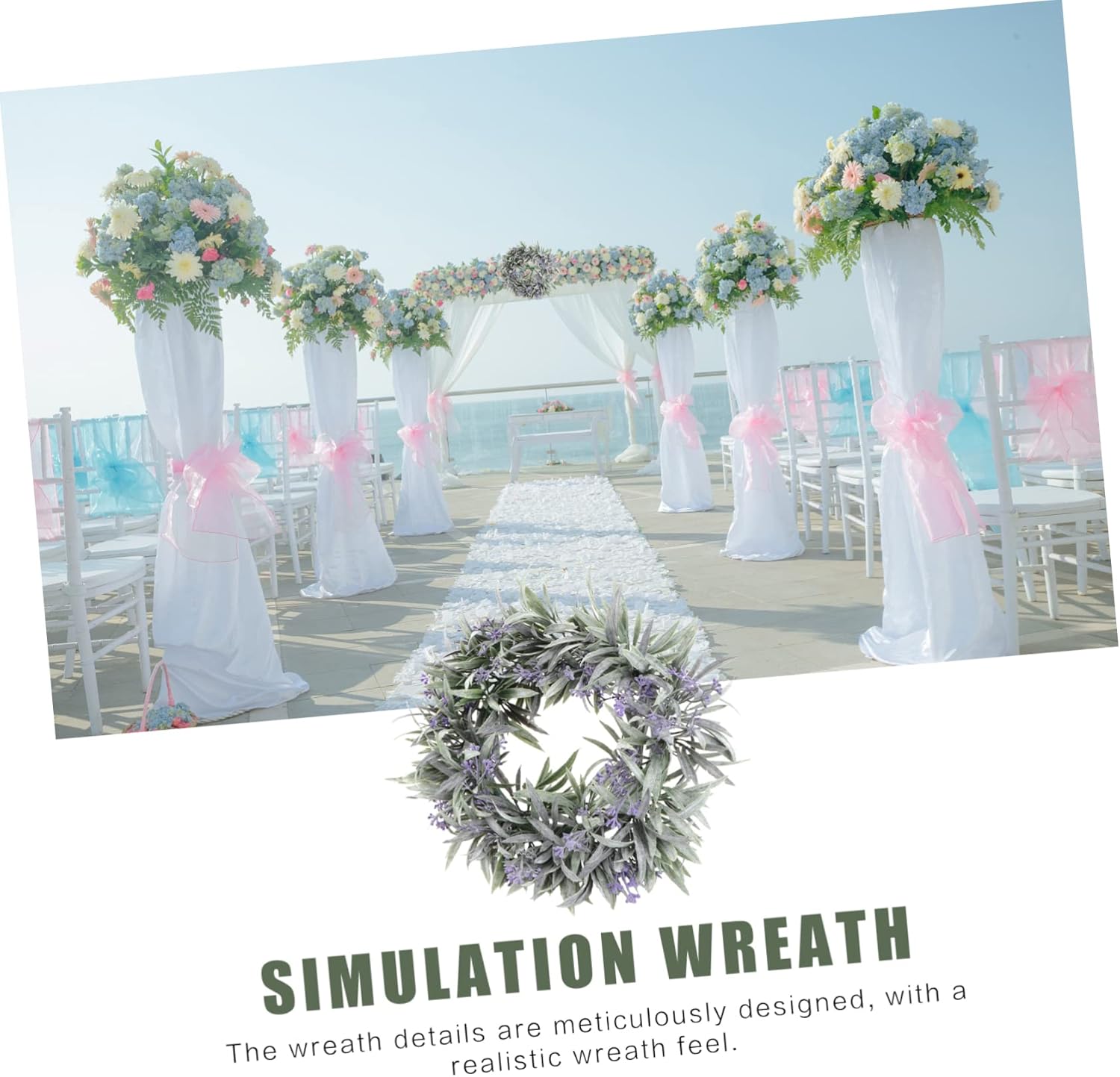 1pc Artificial Lavender Wreath Door Decor