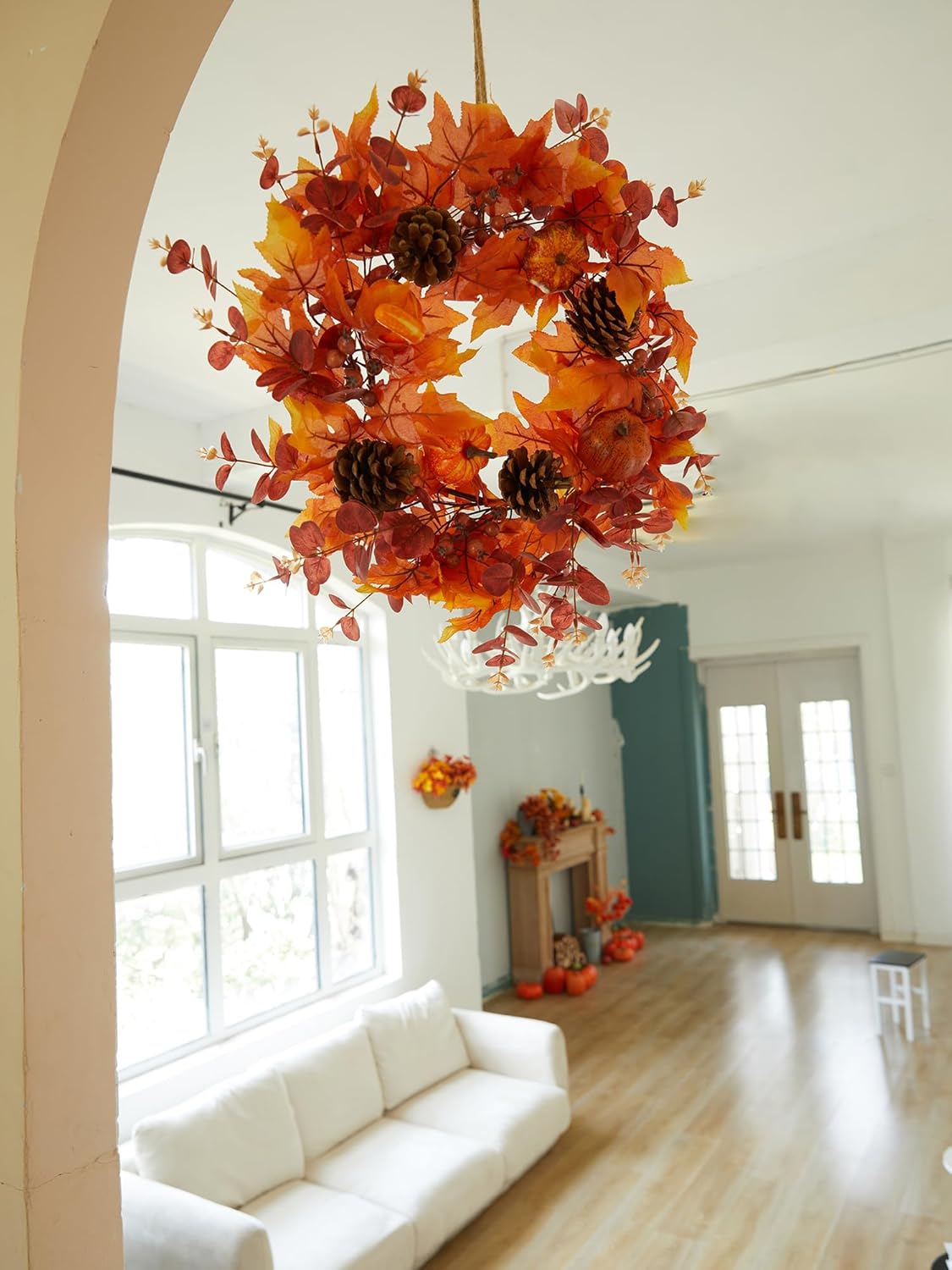 Thanksgiving Wreath - Fall Decor 18 Inch Artificial Door Decor