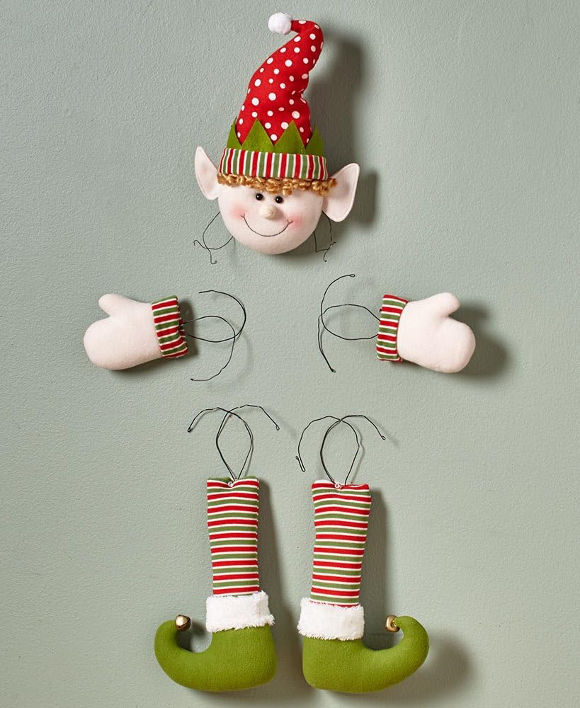The Lakeside Collection 5-Piece Christmas Elf Wreath Set