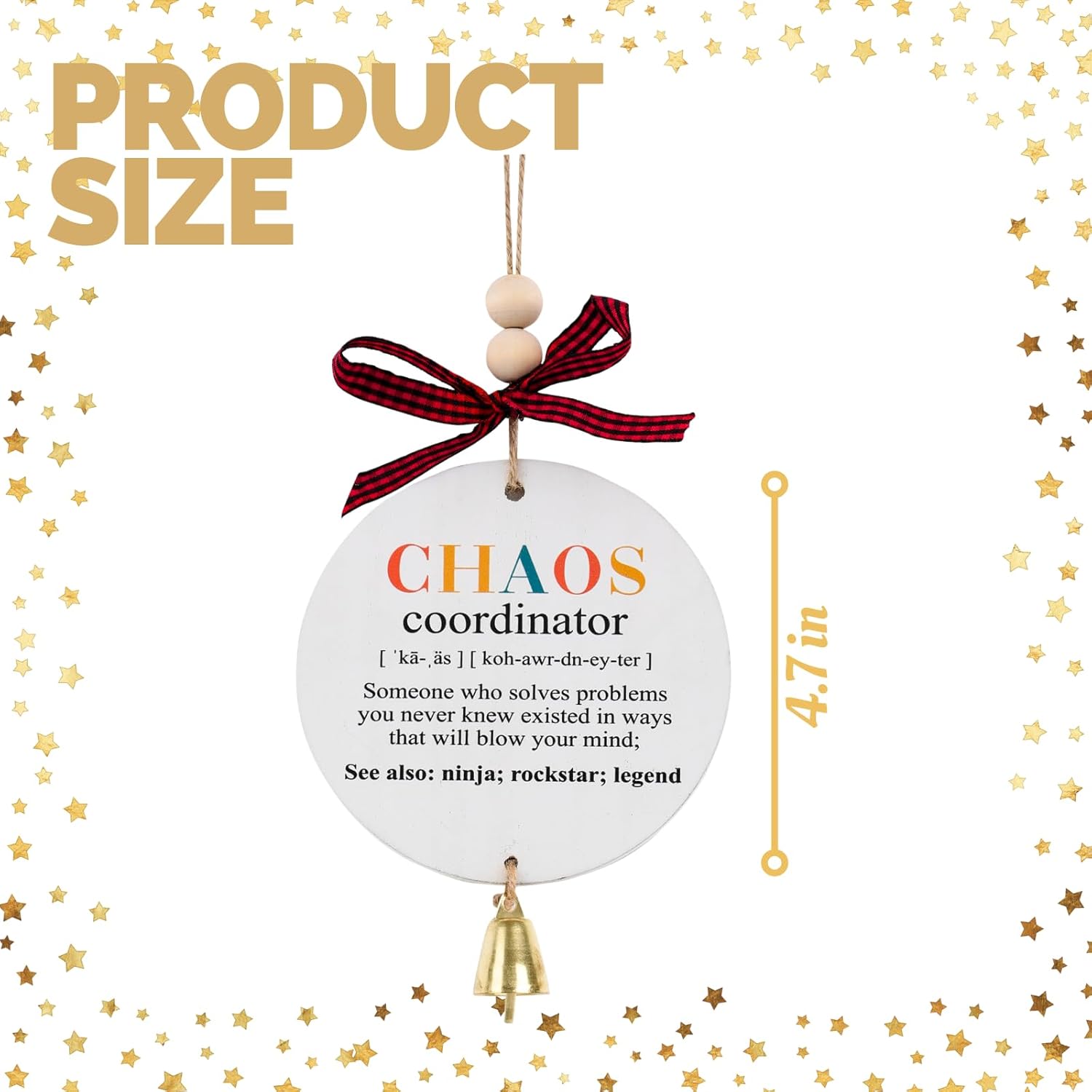 Funny Chaos Coordinator Wooden Christmas Ornament