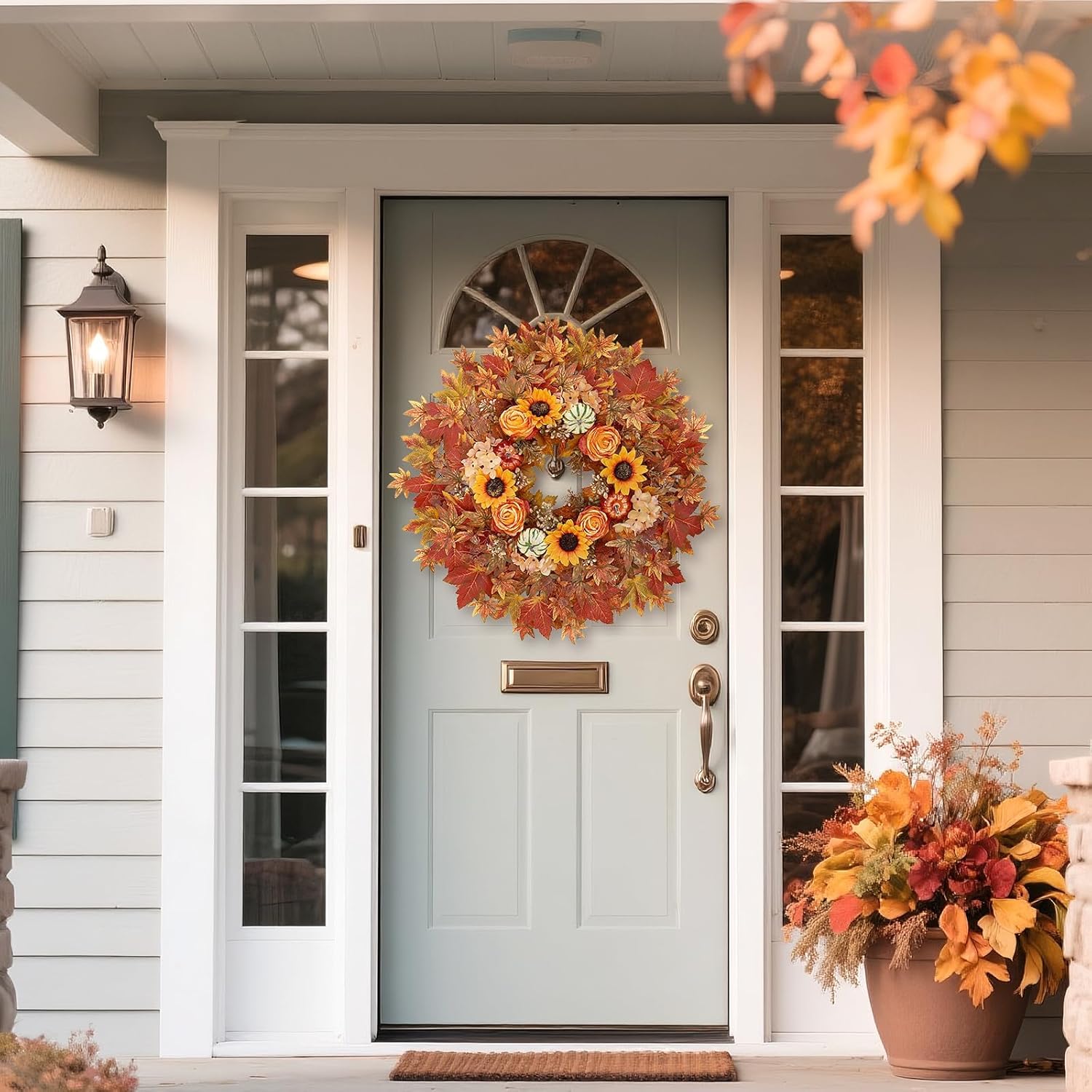 28 Inch Fall Wreath for Front Door and Porch