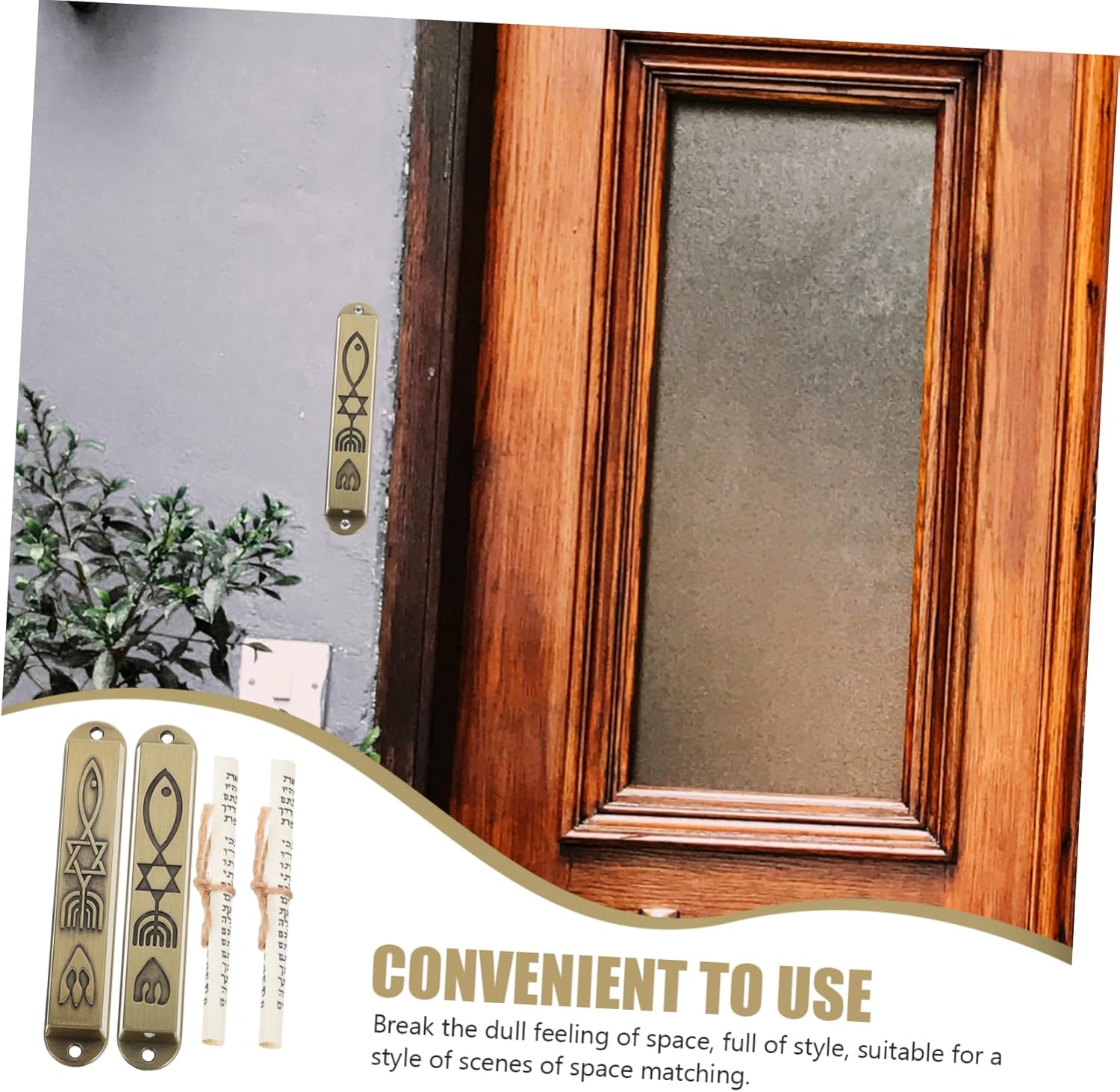2pcs Jewish Blessing Door Post Decoration Mezuzah Cover Religious Craft