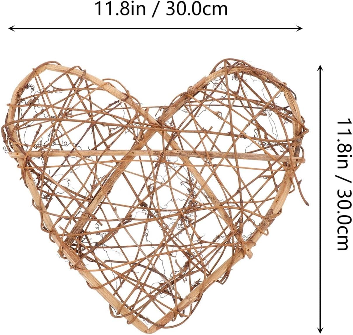 1pc Heart Shaped Rattan Wreath for Front Door