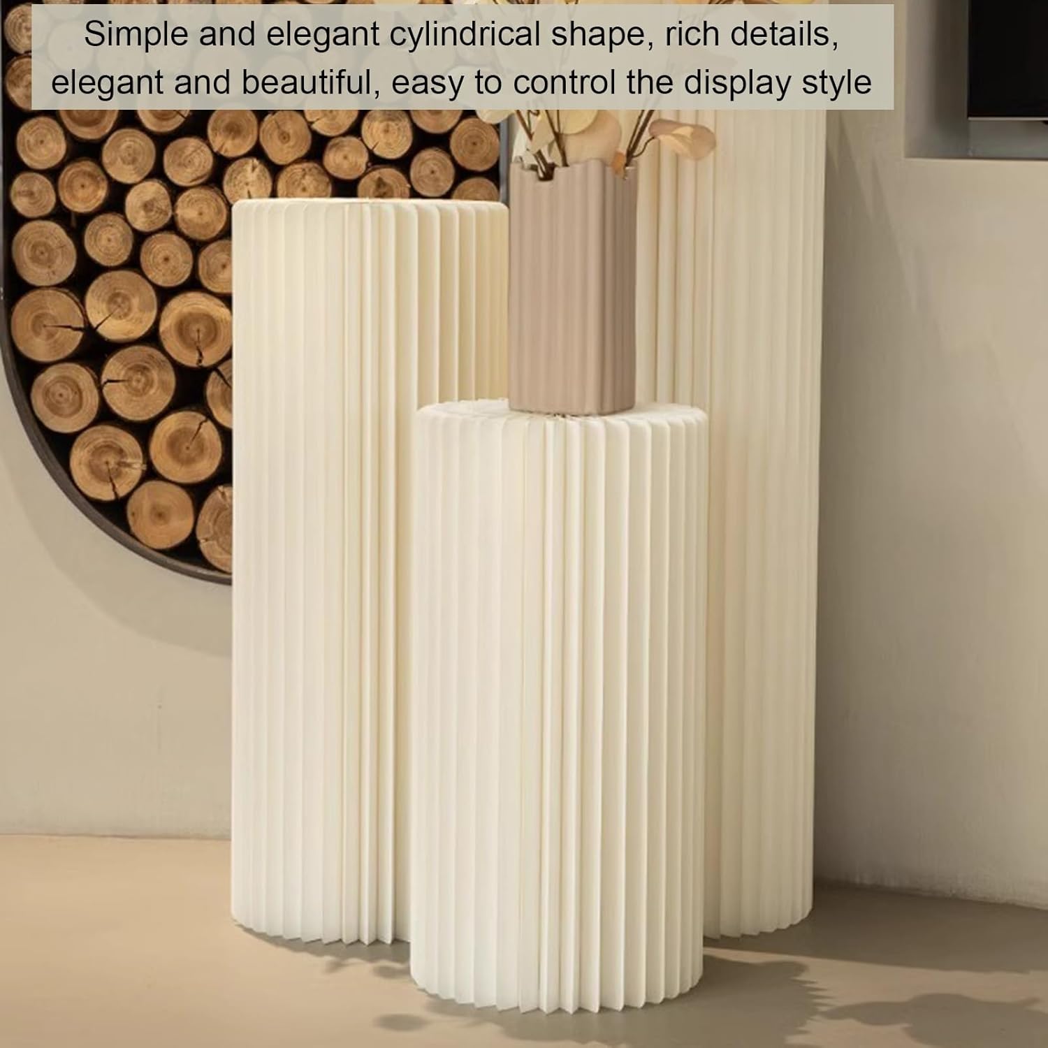 Foldable Cardboard Cylinder Display Pedestals