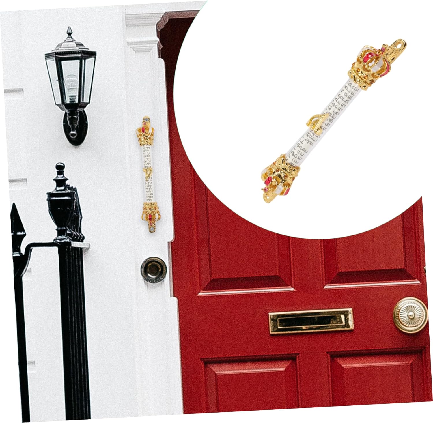 Levemolo Metal Door Side Mezuzah Jewish Decorative Religious Blessing for Home Entryway