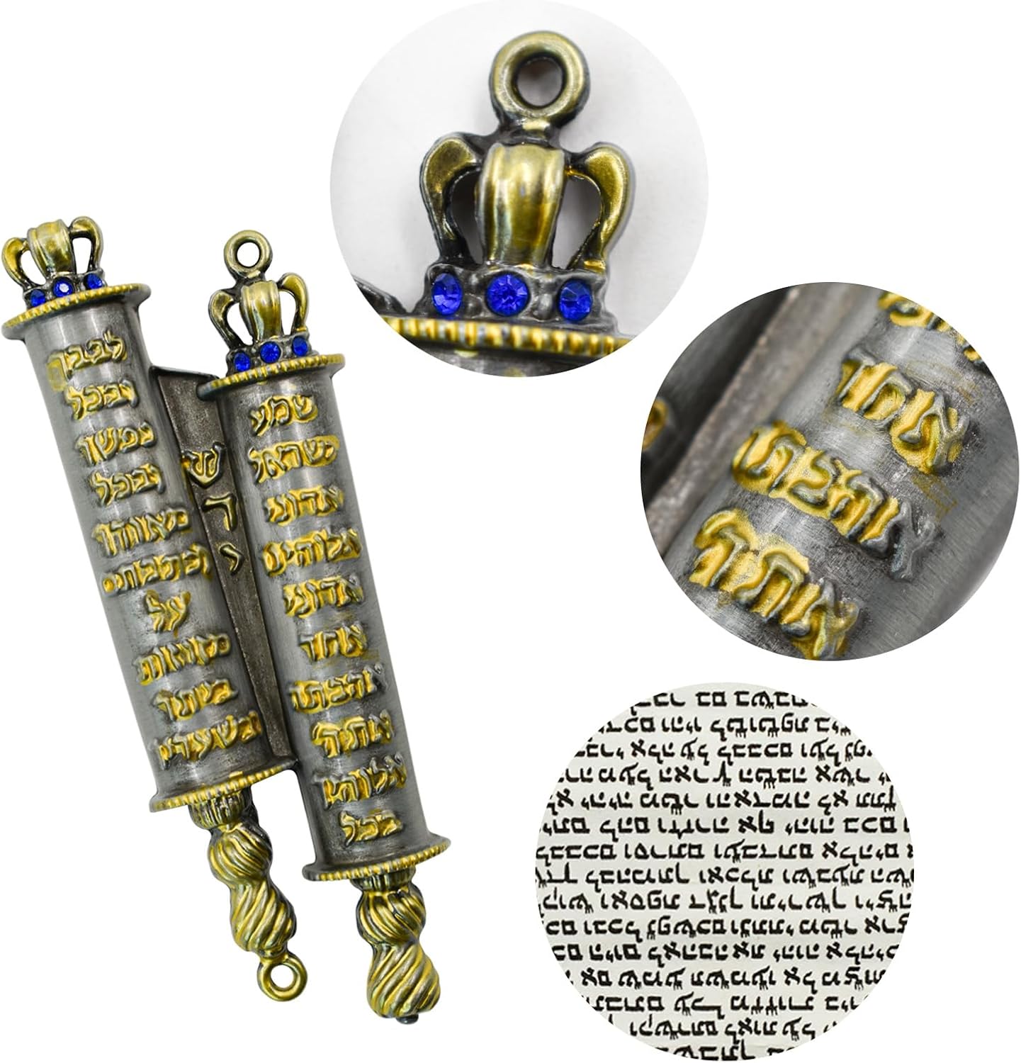 MrMrKura Gold Metal Mezuzah with 2 Scrolls